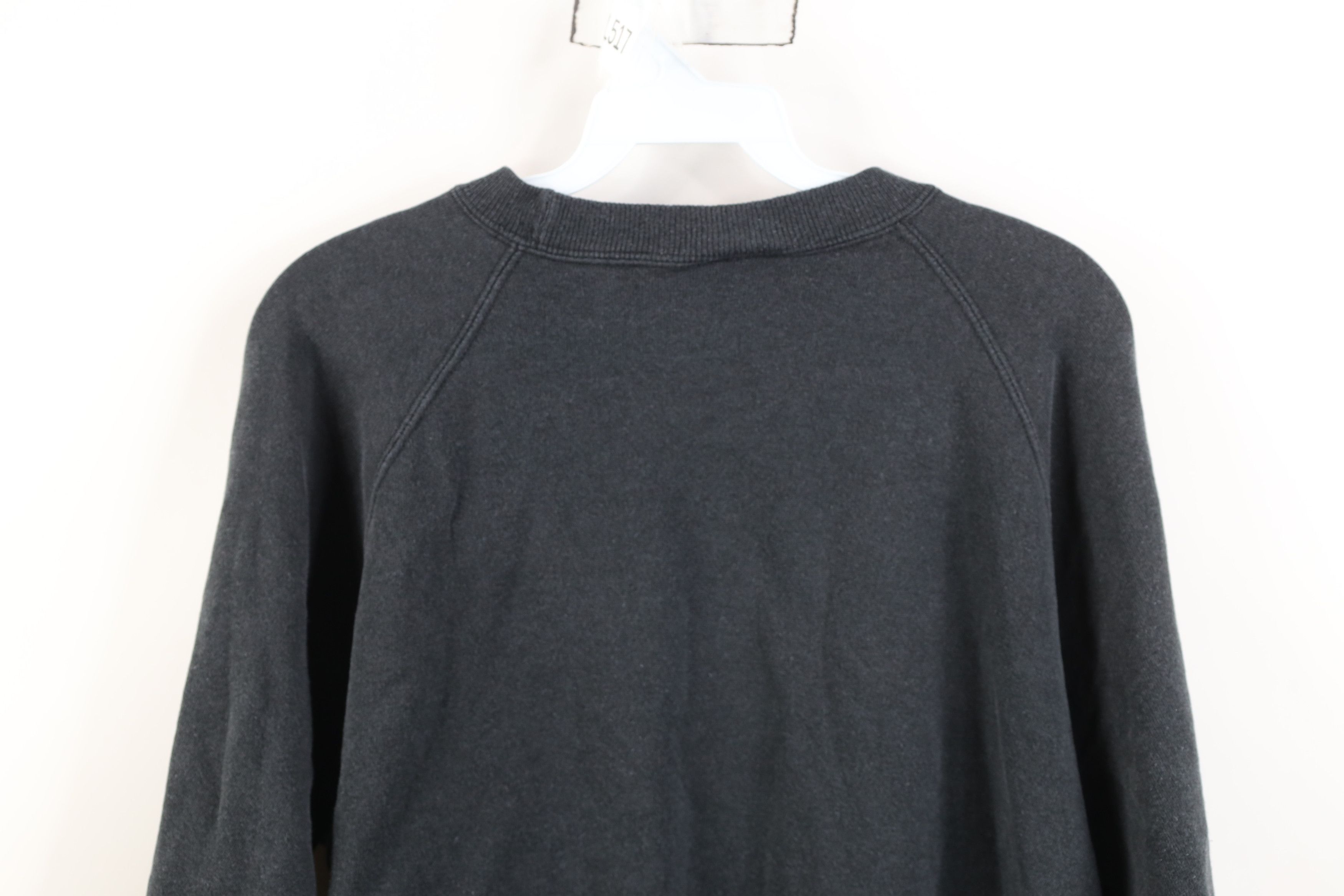 Vintage Vintage 90s Streetwear Faded Blank Crewneck Sweatshirt Black Size L / US 10 / IT 46 - 11 Thumbnail