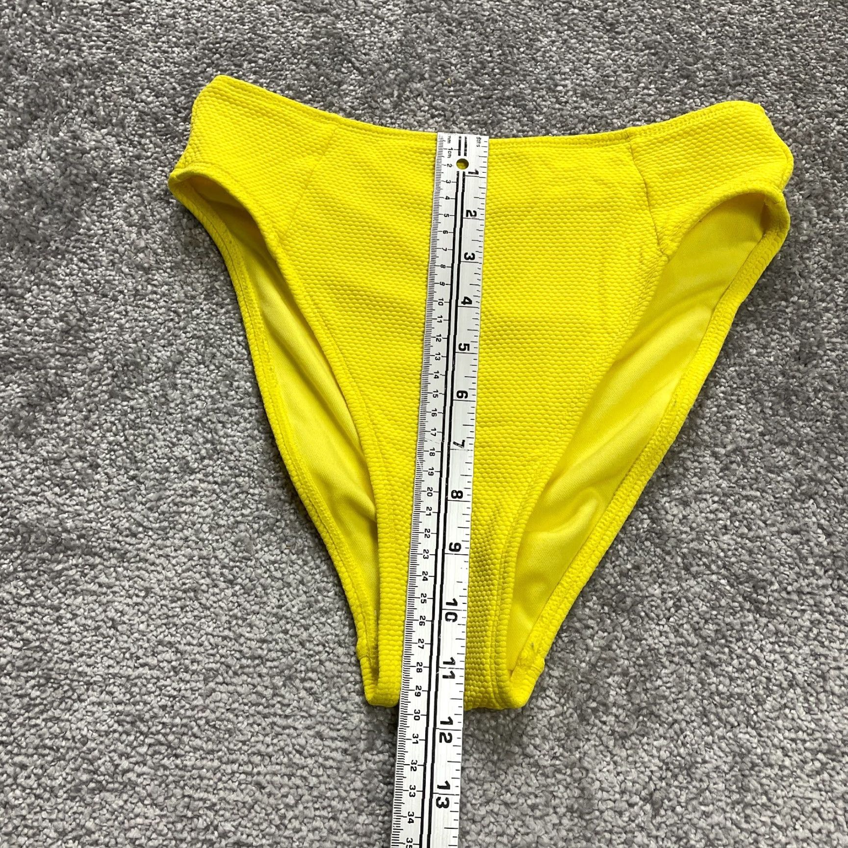 Vintage Stoney Clover Bikini Bottom Women Small Solid Yellow Textured High Rise Beach Size 28" / US 6 / IT 42 - 6 Thumbnail
