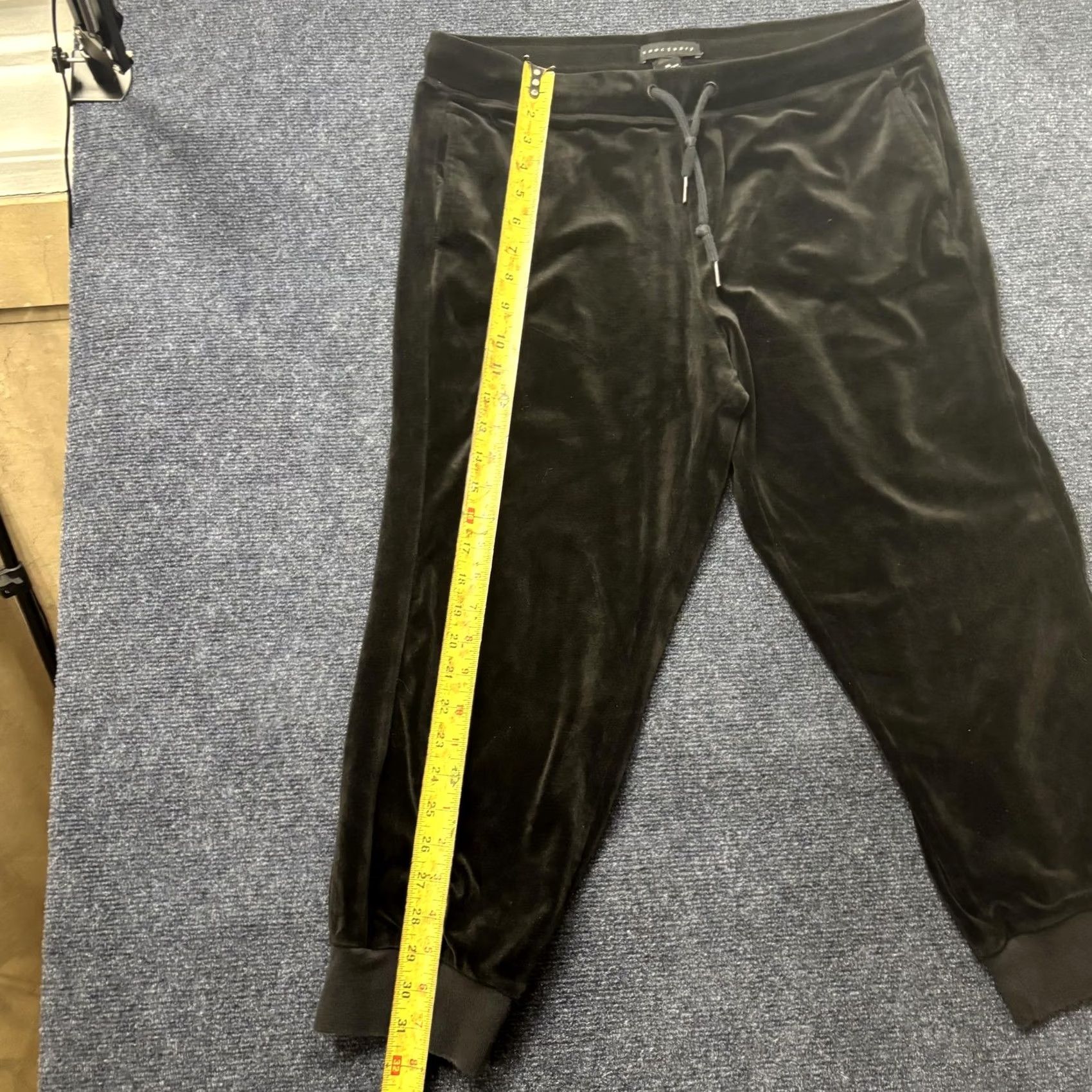 Sanctuary Sanctuary Pants Womens XL Black Velour Jogger Elastic Waist Pockets Casual Size 40" / US 18 - 3 Thumbnail