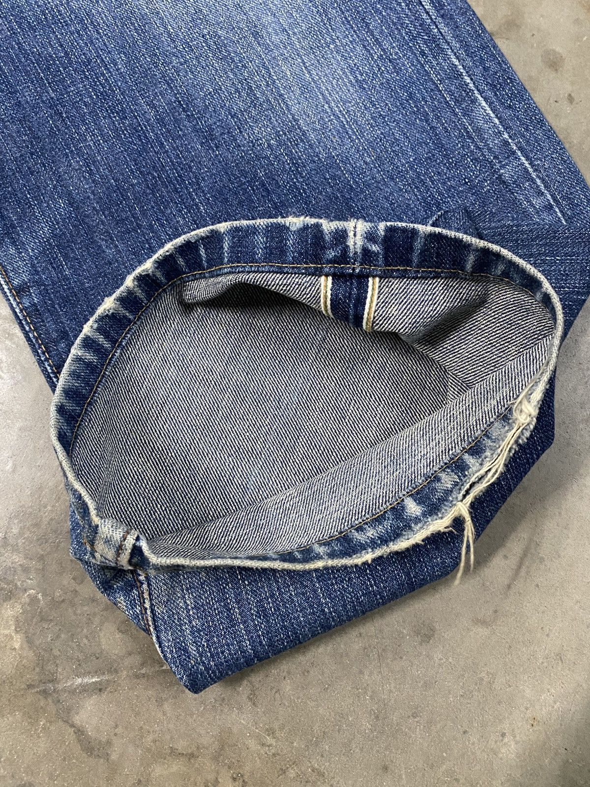 Jean × Vintage × Wrangler Vintage Wrangler Selvedge Washed Blue Distressed @271 Size US 33 - 7 Thumbnail