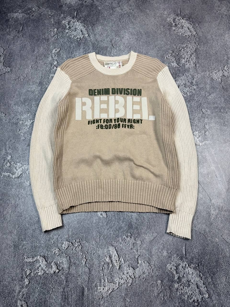 If Six Was Nine Y2K 2000s Biege Knit Sweater Grunge Style Streetwear Size US M / EU 48-50 / 2 - 1 Thumbnail