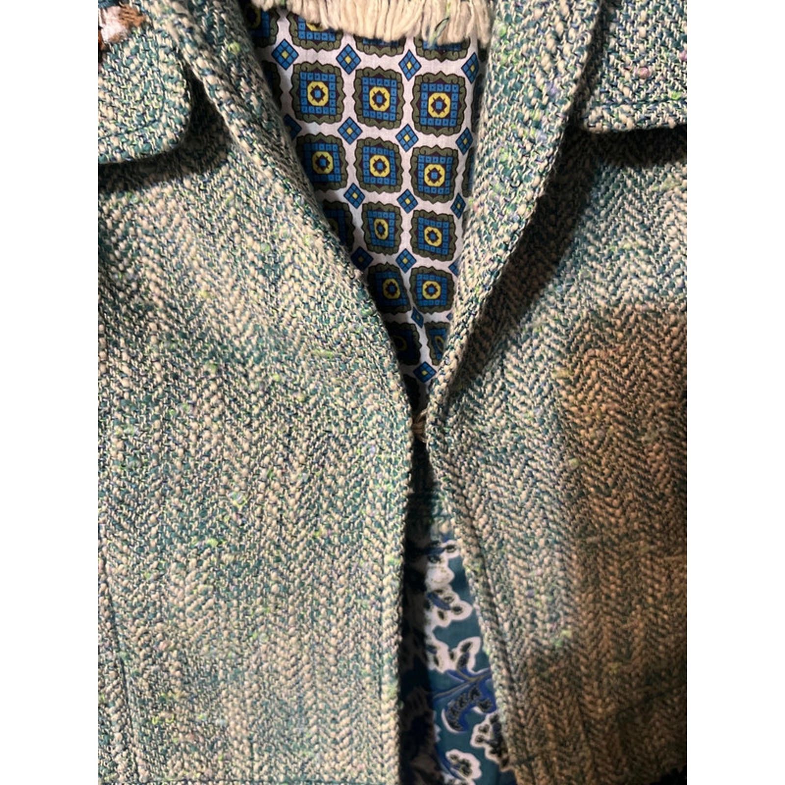 DOROTHEE SCHUMACHER Vtg Schumacher Designer Dress Jacket Green Blue Romania Size XS / US 0-2 / IT 36-38 - 19 Thumbnail