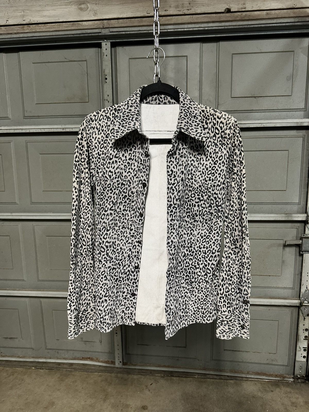 Isamu Katayama Backlash Backlash Leopard Print Perforated Leather Shirt Size US S / EU 44-46 / 1 - 1 Thumbnail