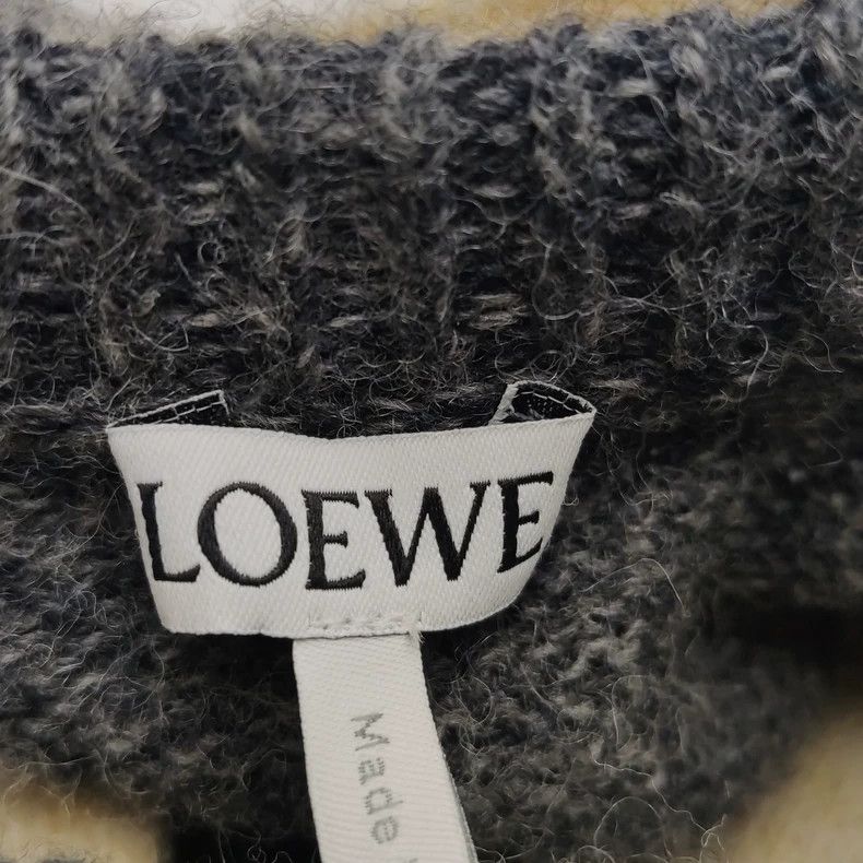 Loewe LOEWE Double color wool sweater, beige and gray Size S / US 4 / IT 40 - 4 Thumbnail