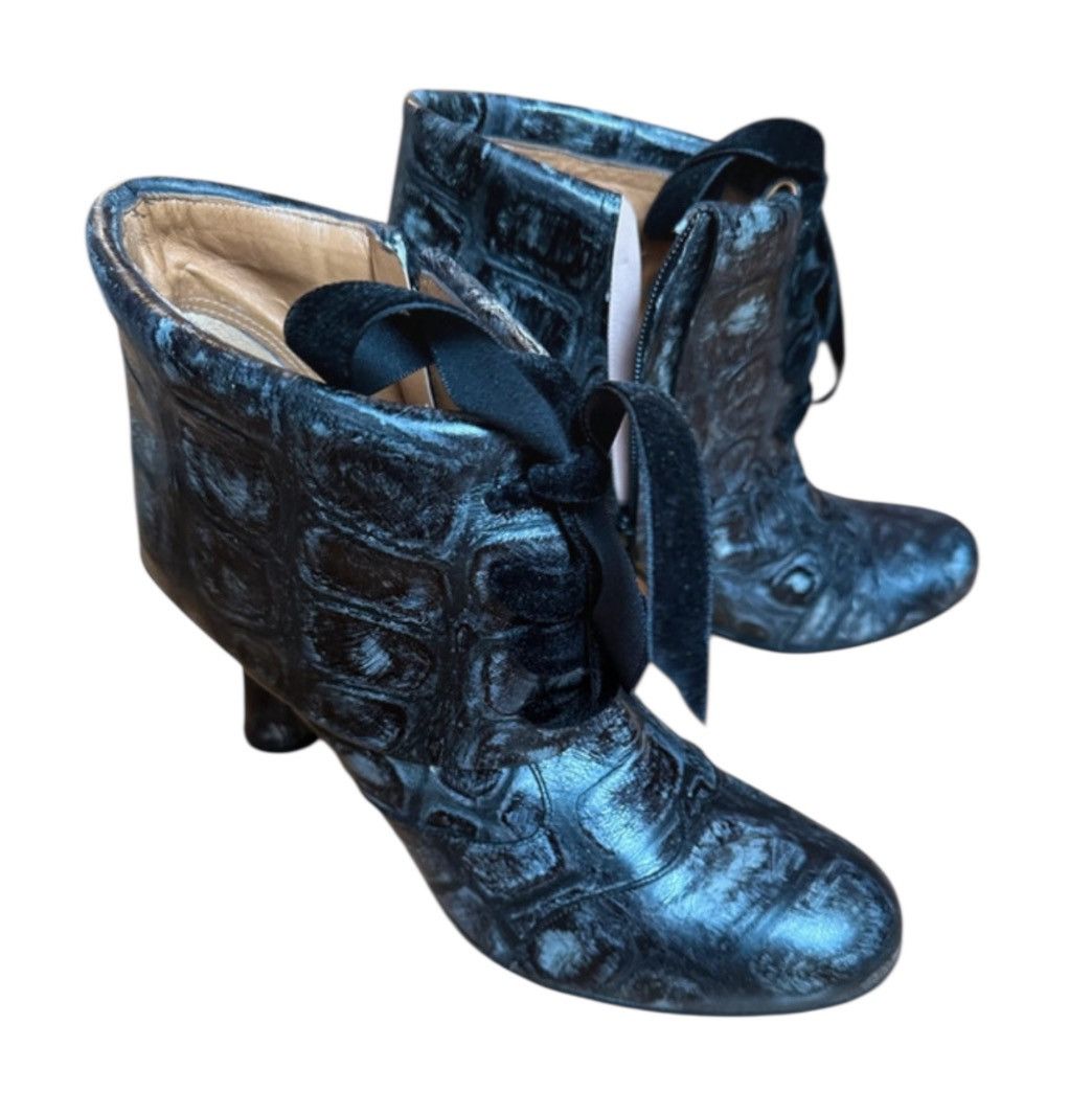 Other Muxart Barcelona dark blue crocodile leather botines 38 Size US 6 / IT 36 - 2 Thumbnail