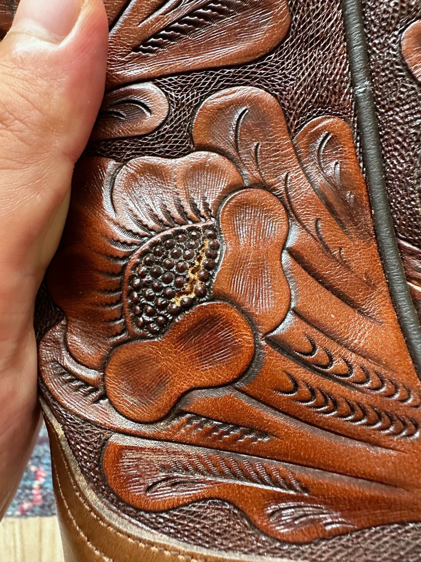 RRL Ralph Lauren RRL Western Distressed Carved Boots 9D Vintage Size US 9 / EU 42 - 8 Thumbnail