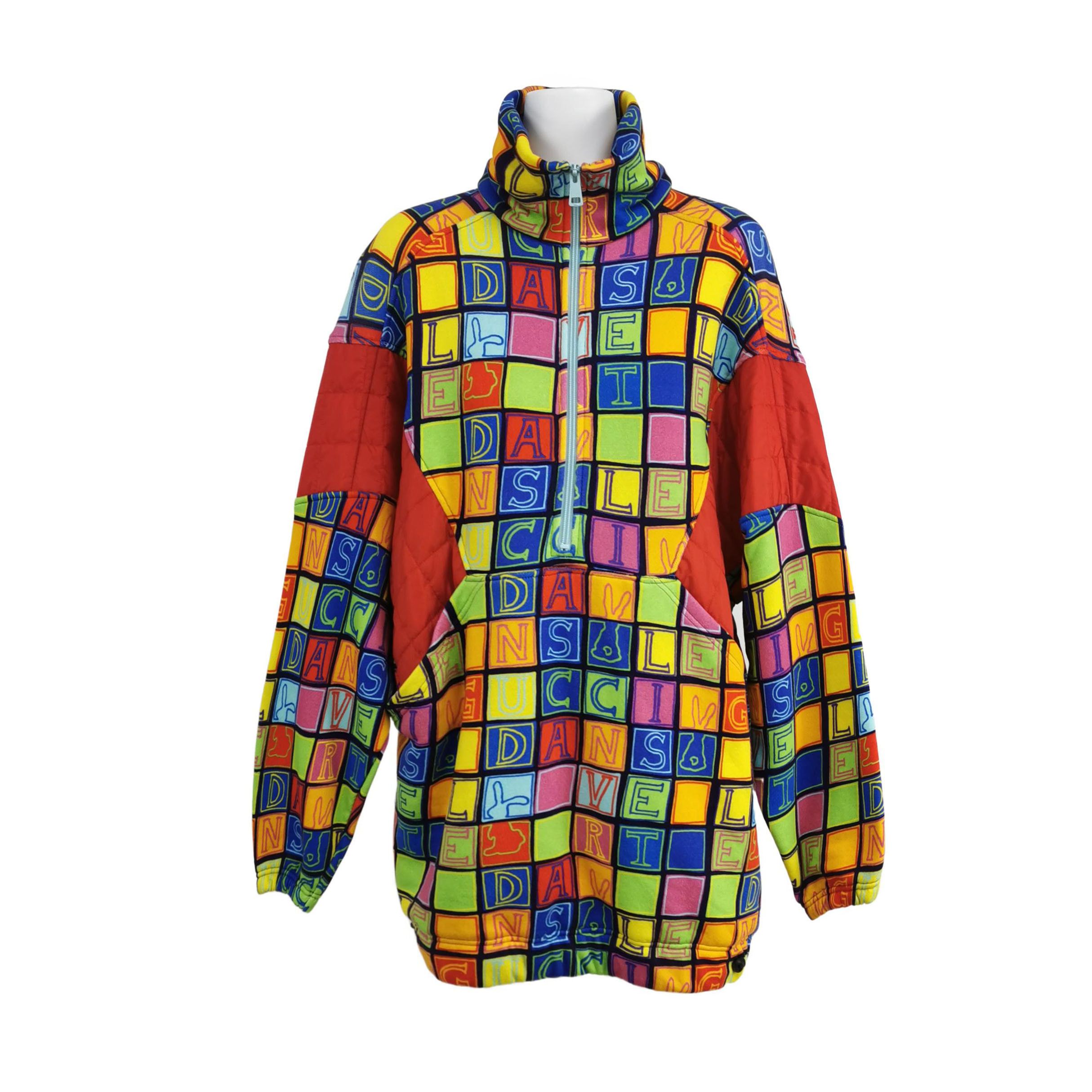 Gucci Gucci Multi Color Letter Print Quarter Zip Sweatshirt M Size US M / EU 48-50 / 2 - 1 Thumbnail