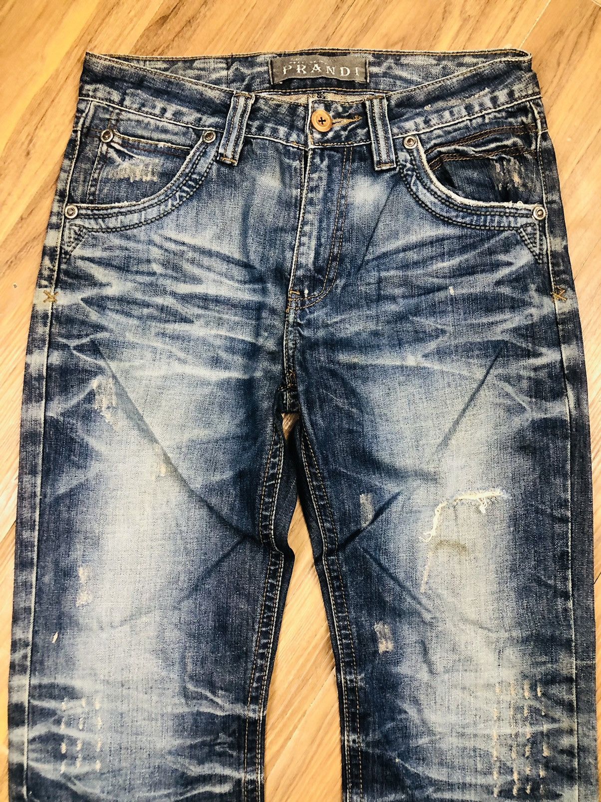 PRANDI Distressed Jeans PDL Denim - Whiskering Wash (38)