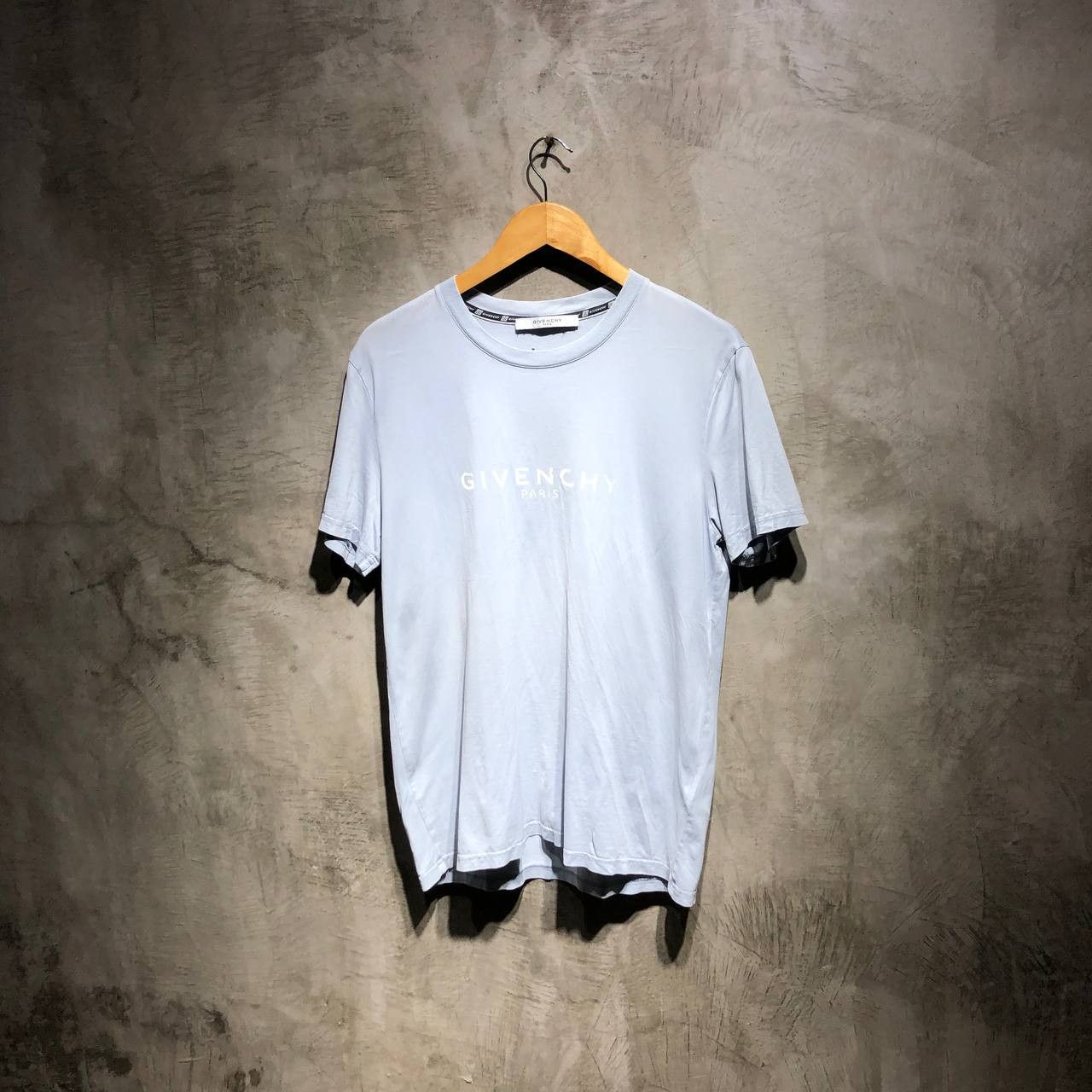 image of Givenchy Logo Crack Tee in Light Blue, Men's (Size Small)