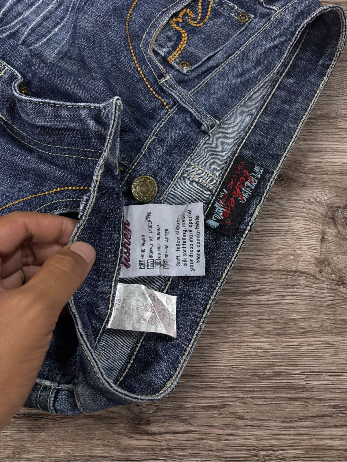 Japanese Brand Y2K Japan Lishen Lightning Fade Flare Jeans Size US 28 / EU 44 - 8 Thumbnail