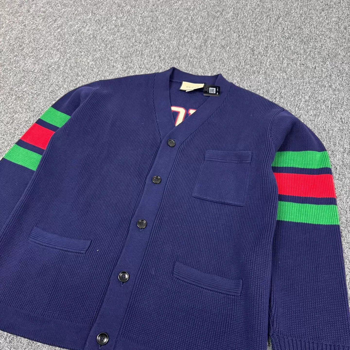 Gucci Gucci SS24 striped colorblocked V knit cardy M 99new Size US M / EU 48-50 / 2 - 4 Thumbnail