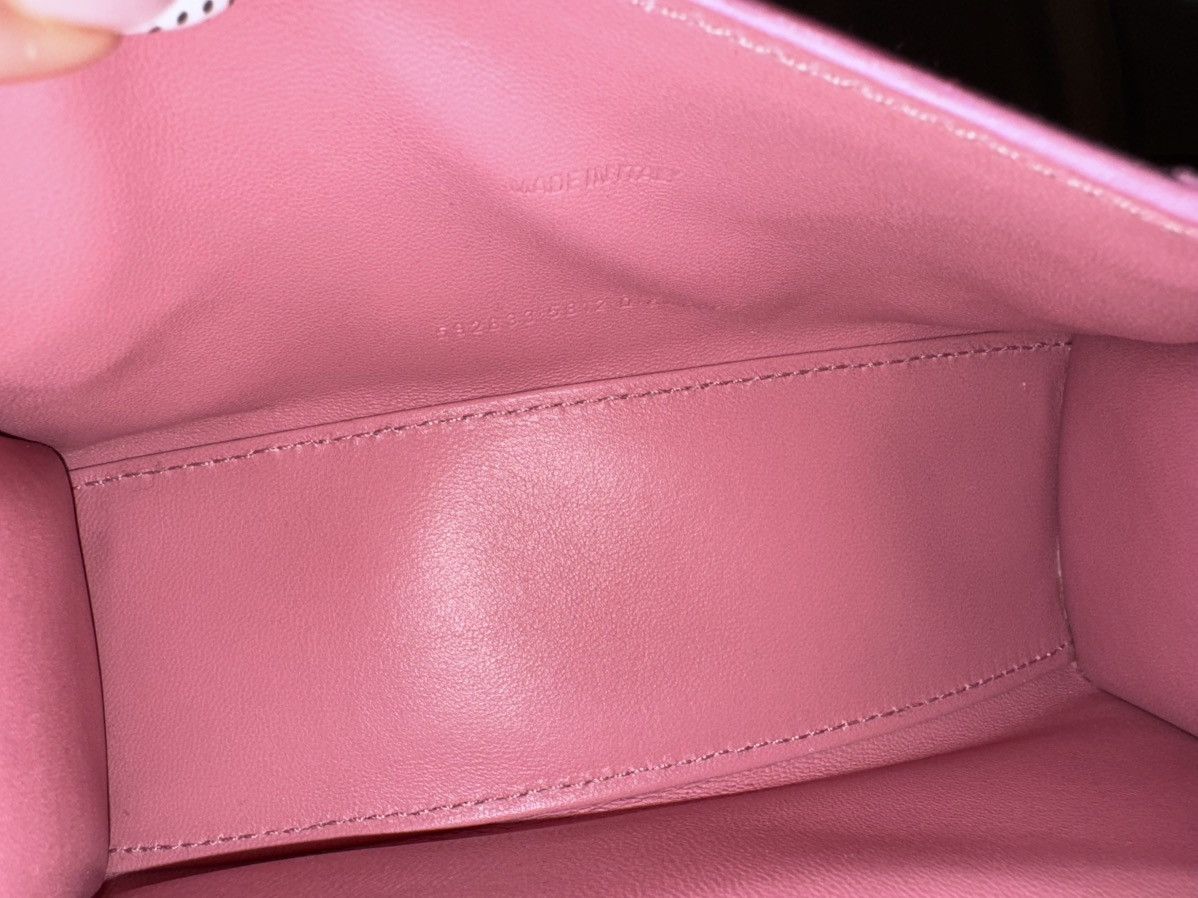 Balenciaga Balenciaga Hourglass Mini Glitter Top Handle Handbag Pink Size ONE SIZE - 4 Thumbnail