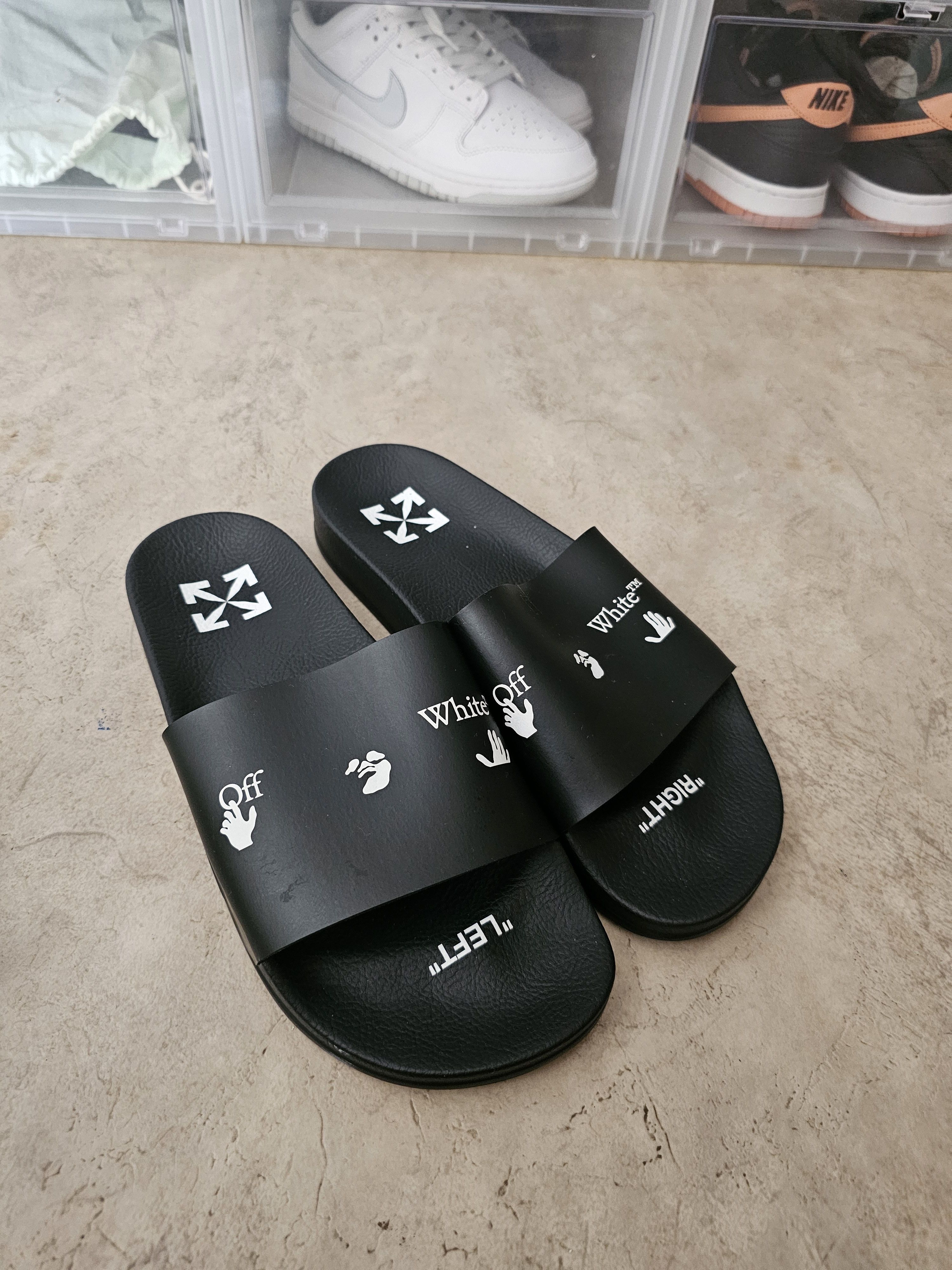 Off-White Off white slides drowning man logo | Grailed