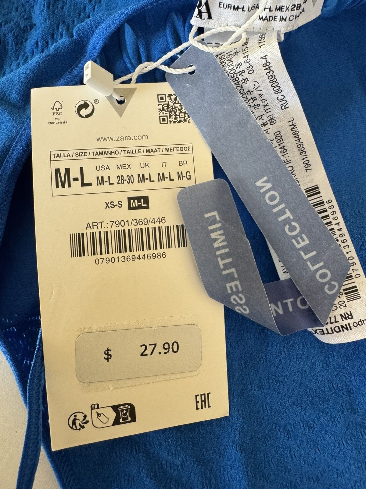 Zara Zara women’s electric royal blue mesh high neck bodysuit Size M / US 6-8 / IT 42-44 - 7 Thumbnail