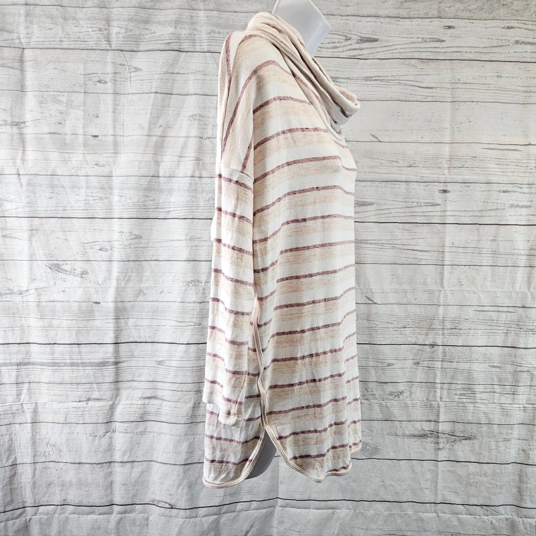 Lou & Grey Lou & Grey Womens Cowl Neck Top Sz S Pink White Stripe Rayon Blend Pullover 3/4 Sleeve Womens Stripe Colorful Knit Shirt Size S / US 4 / IT 40 - 3 Thumbnail