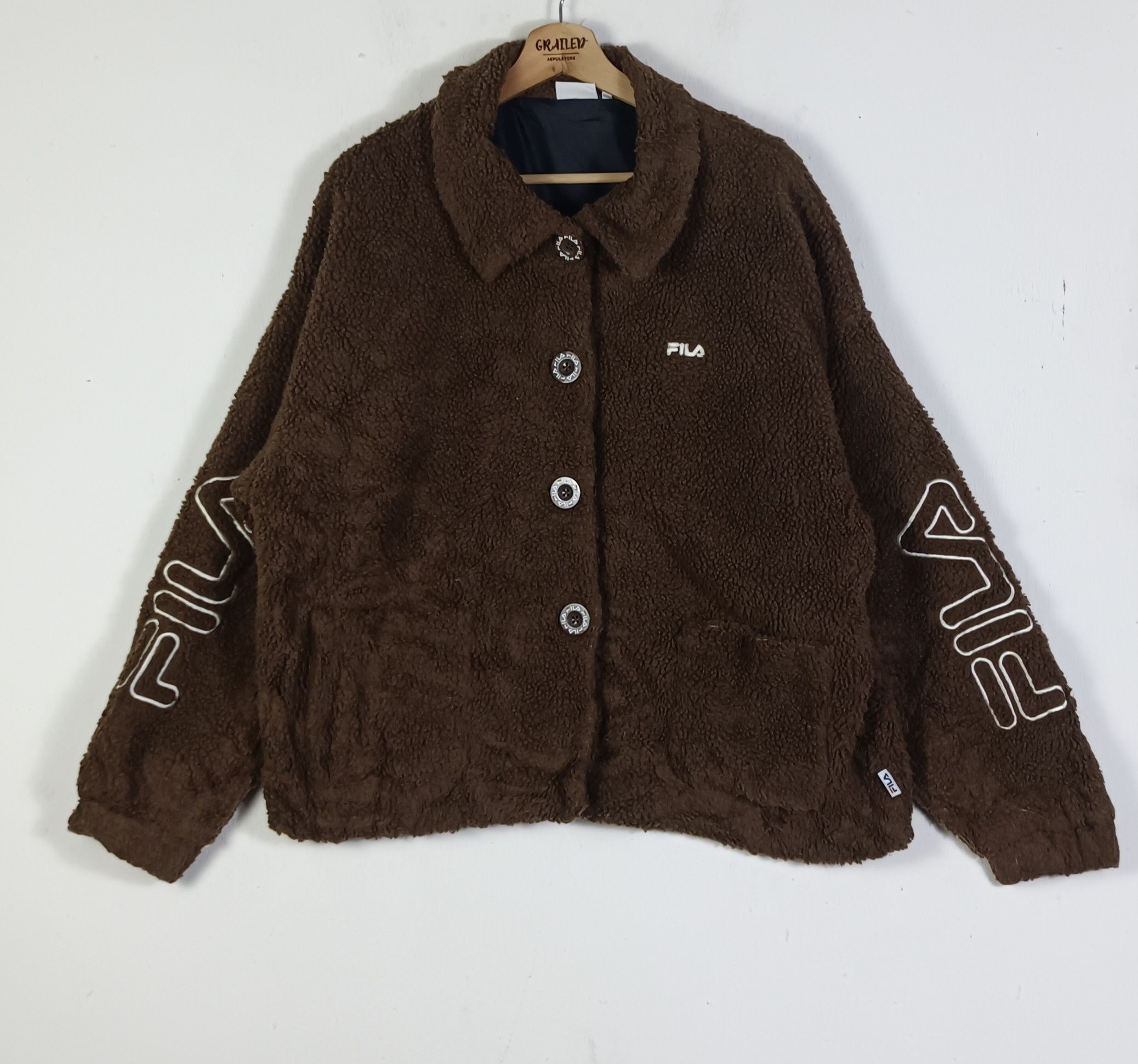Fila Fila Sherpa Button Up Spell Out Size XL / US 12-14 / IT 48-50 - 3 Thumbnail