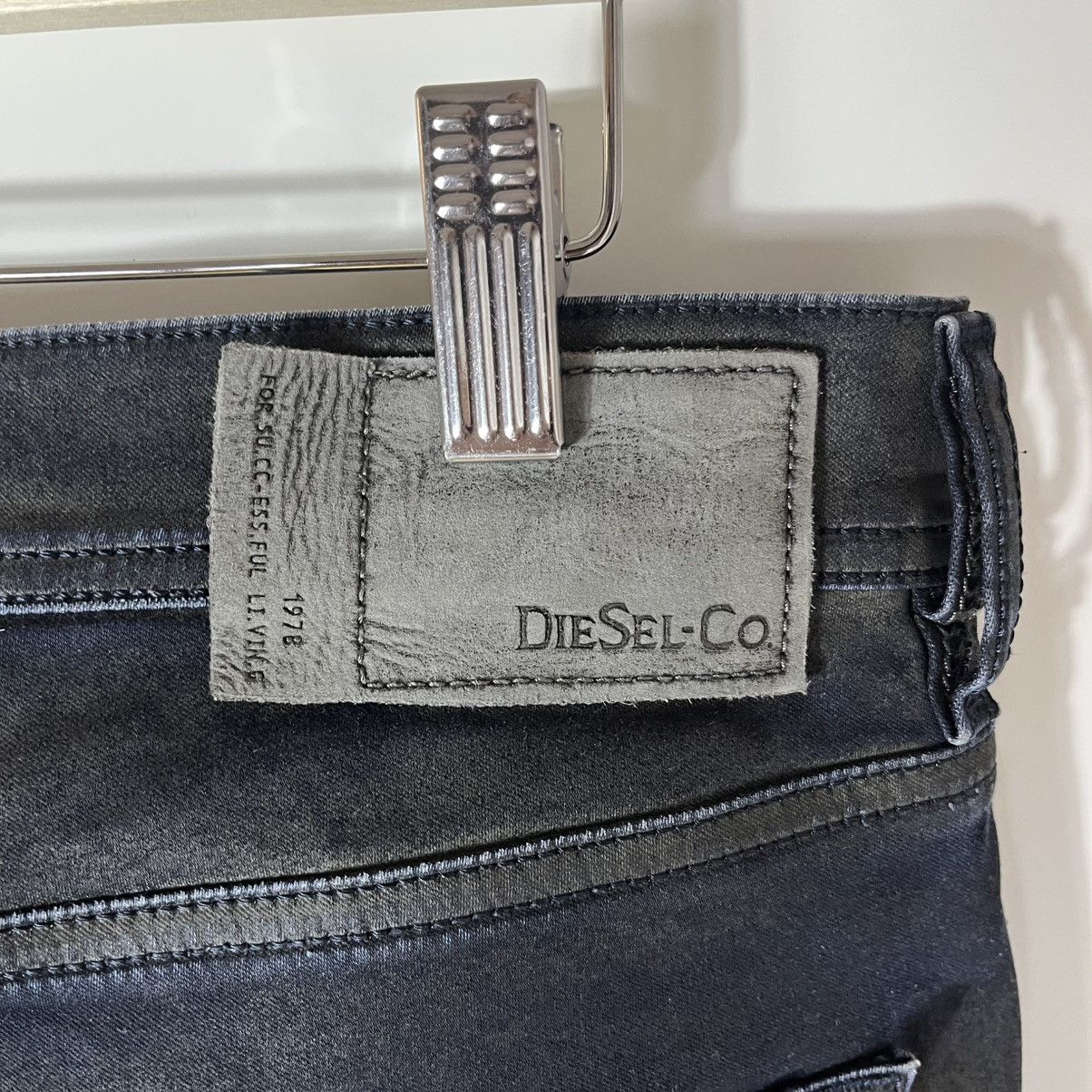 Diesel Vintage Diesel Tepphar Waxed Washed Denim Black Jeans Y2K Size US 31 - 16 Thumbnail
