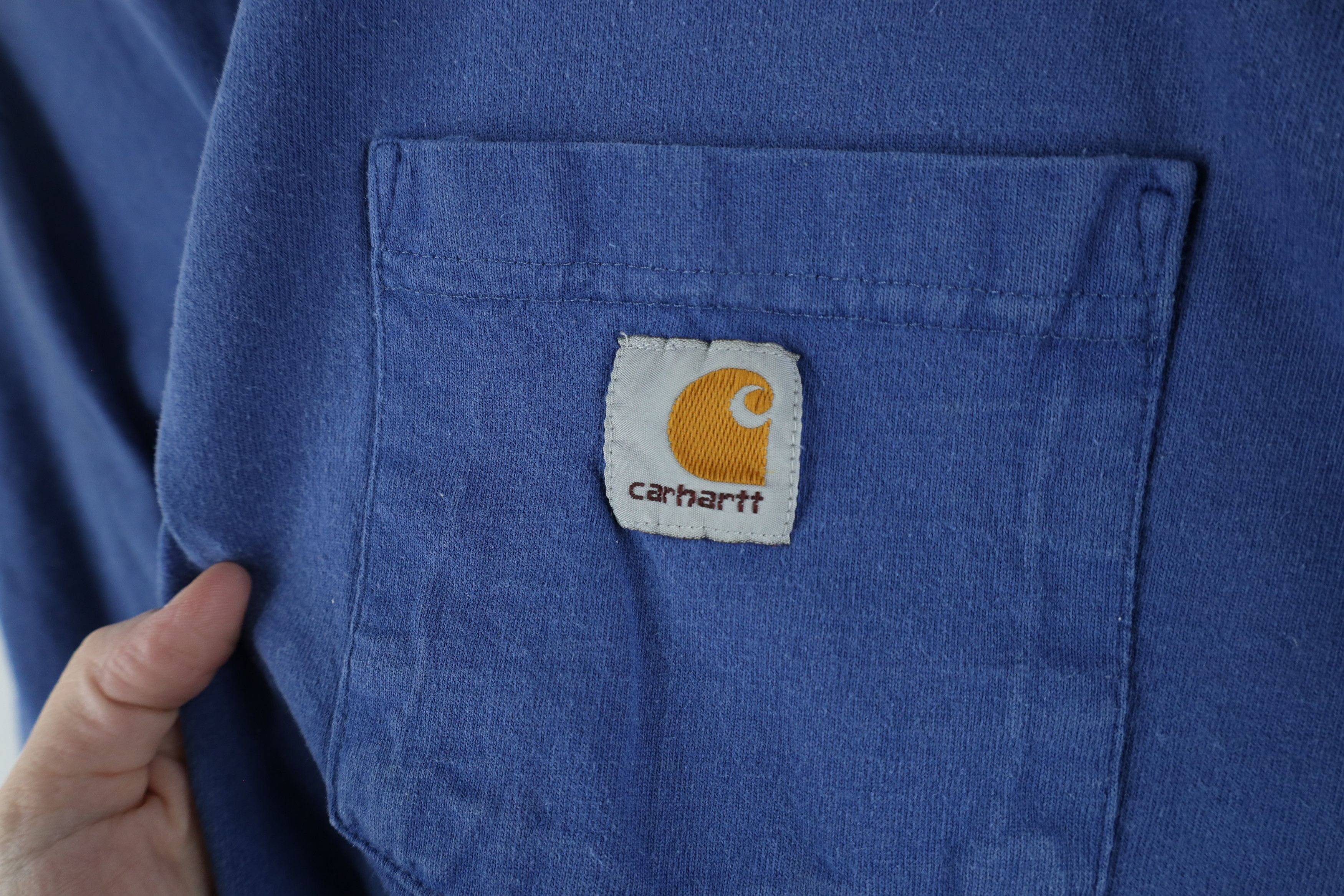 Carhartt × Vintage Vintage Carhartt Heavyweight Long Sleeve Henley T-Shirt Blue Size US XXL / EU 58 / 5 - 4 Thumbnail
