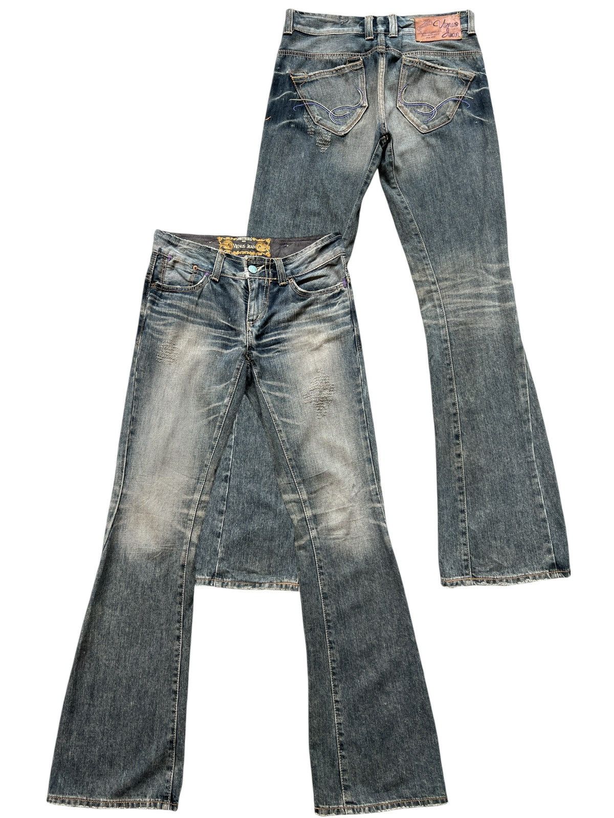 Edwin Edwin Vienus Distressed Bootcut Denim Flare Jeans 31x34 Size US 31 - 1 Thumbnail