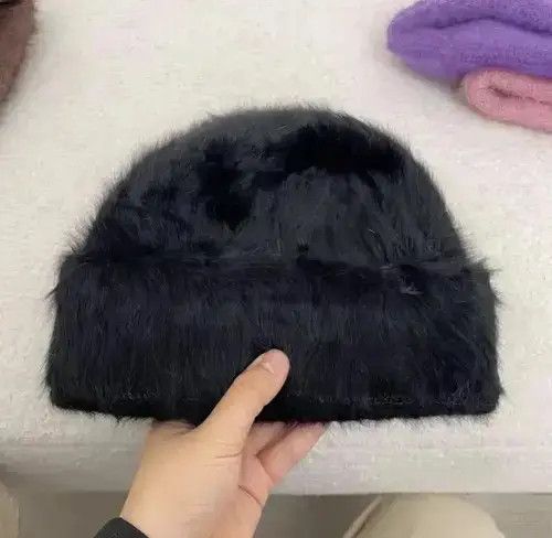 Other Fashion Fluffy Rabbit Fur Beanie Hat Size ONE SIZE - 2 Thumbnail