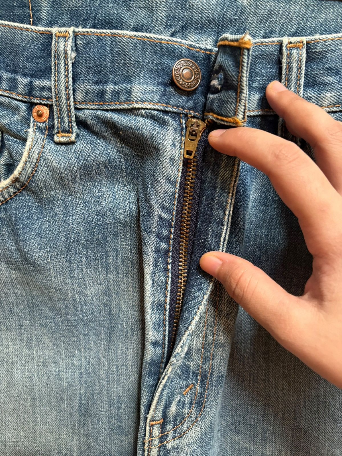Levi's Vintage 90s Levis 512 Faded Mud Wash Distress Baggy Jeans Size US 34 / EU 50 - 3 Thumbnail