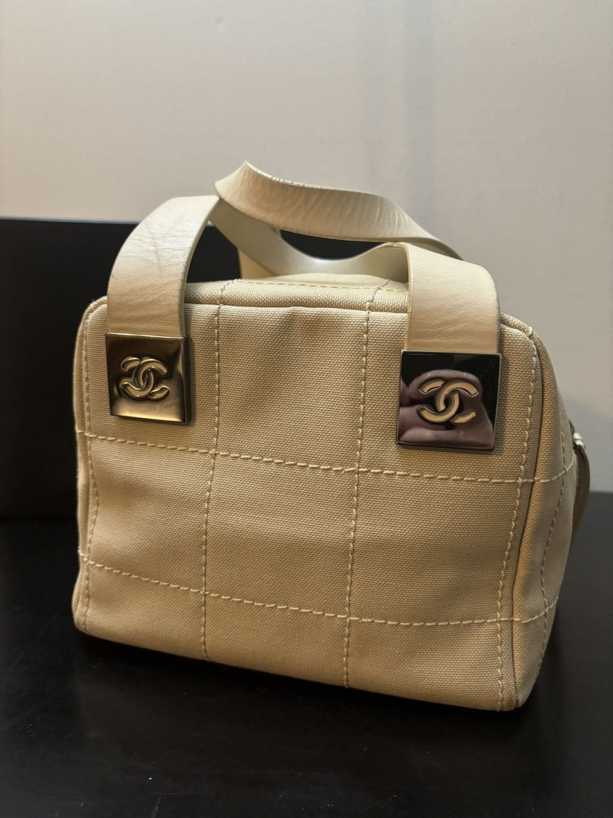 Chanel Chanel Coco Canvas Square Chocolate Stitched Bowling Bag Size ONE SIZE - 4 Thumbnail