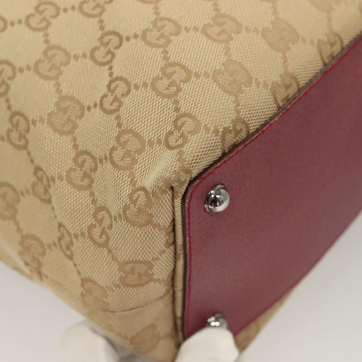 Gucci GUCCI GG Canvas Tote Bag Beige Silver Size ONE SIZE - 12 Thumbnail