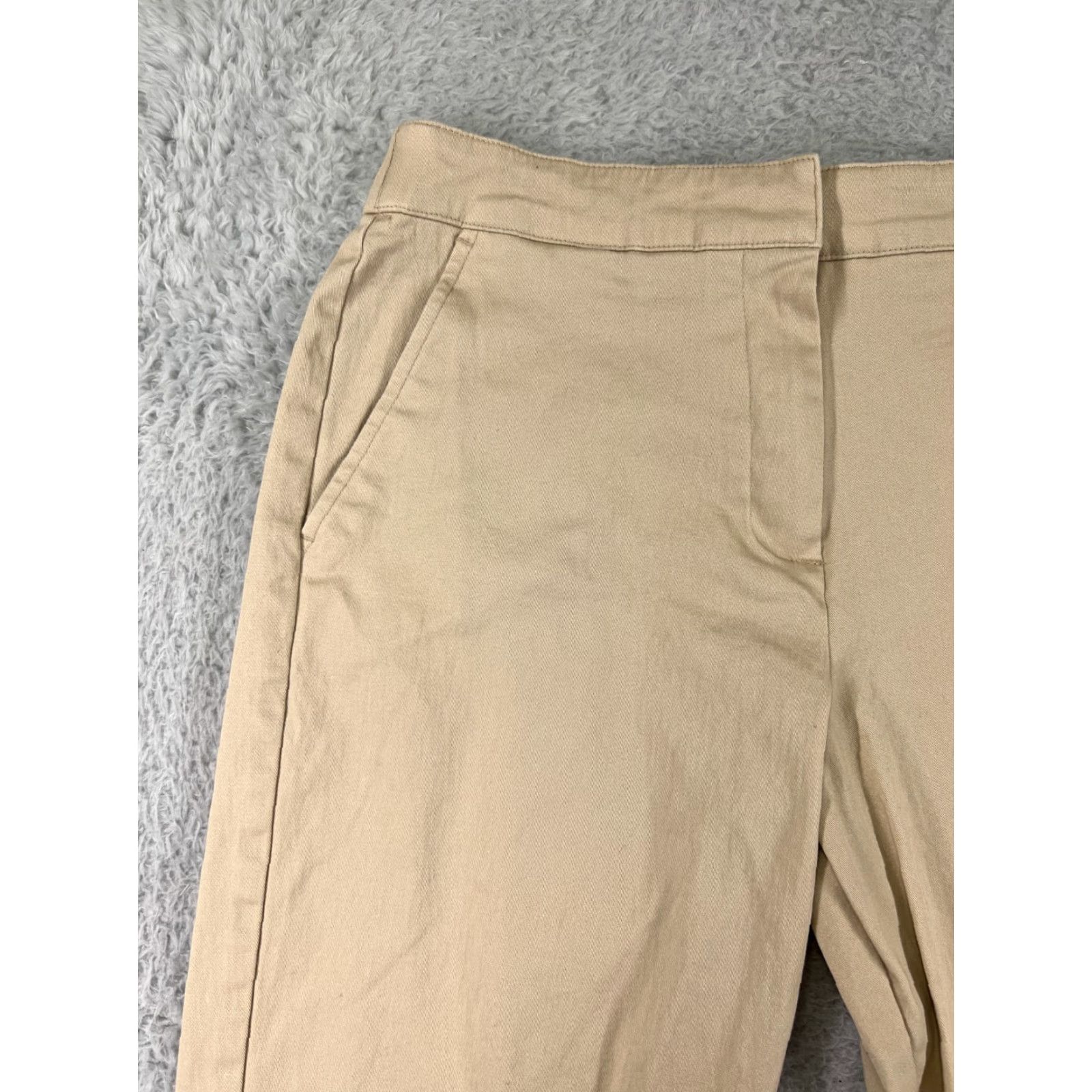 Vintage Briggs New York Pants Women 6P Beige Floral Embroidered Capri Cotton Stretch Zip Size 28" / US 6 / IT 42 - 6 Thumbnail
