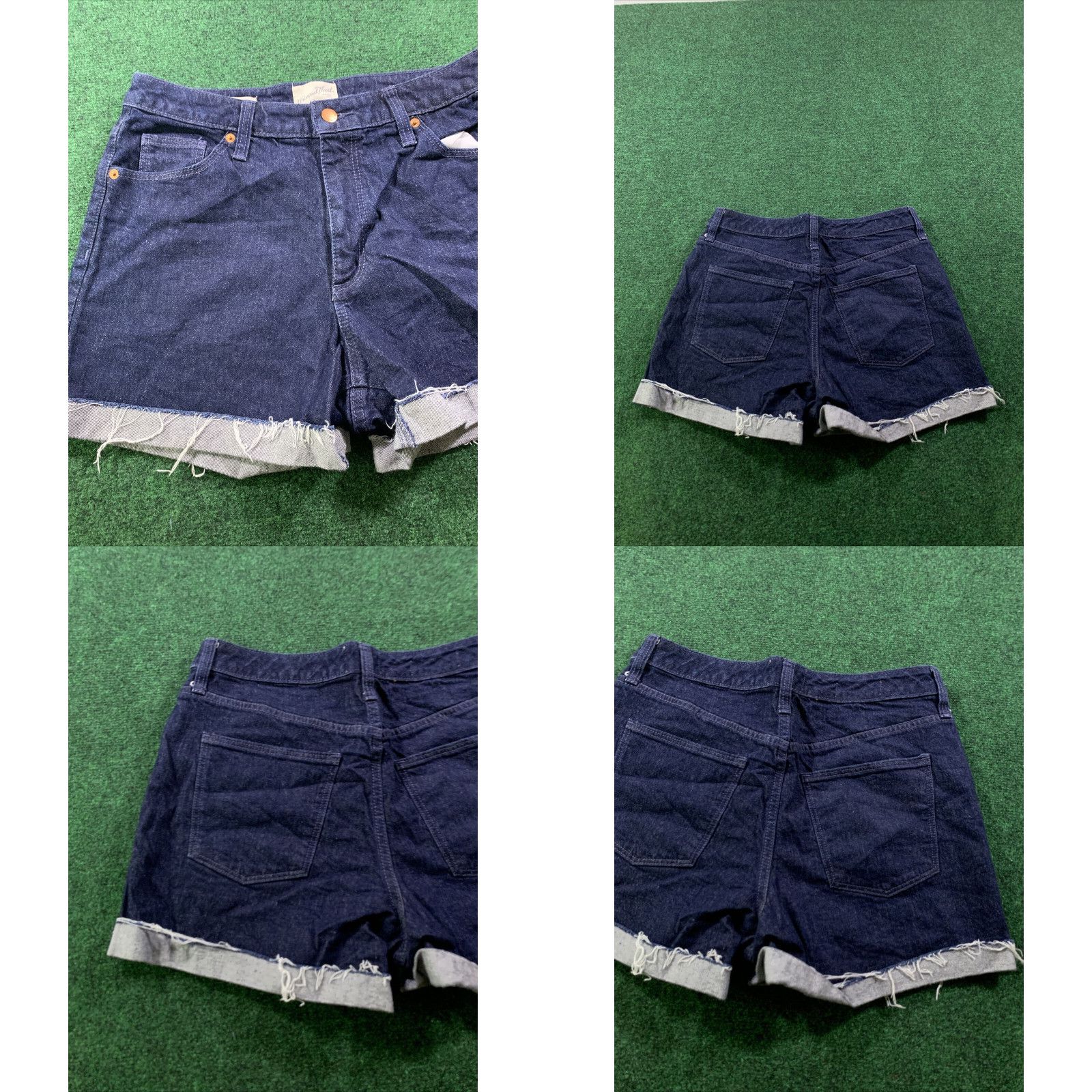 Vintage Womens Universal Thread Vintage Midi Blue Cutoff Stretch Shorts, Size 8/29R Size 30" / US 8 / IT 44 - 8 Thumbnail