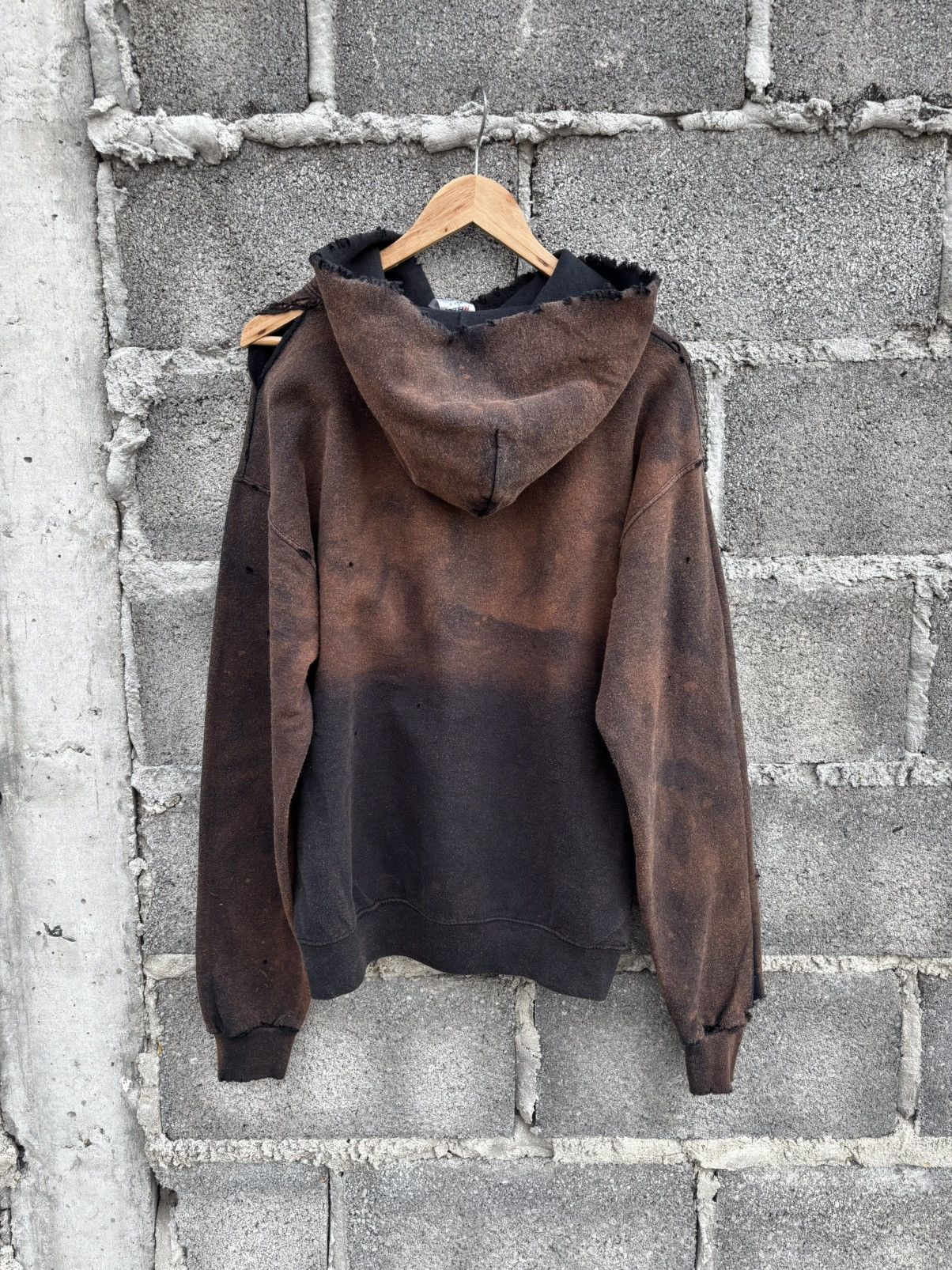 Vintage Thrashed Faded 2Tone Hoodie Distressed Size US M / EU 48-50 / 2 - 16 Thumbnail