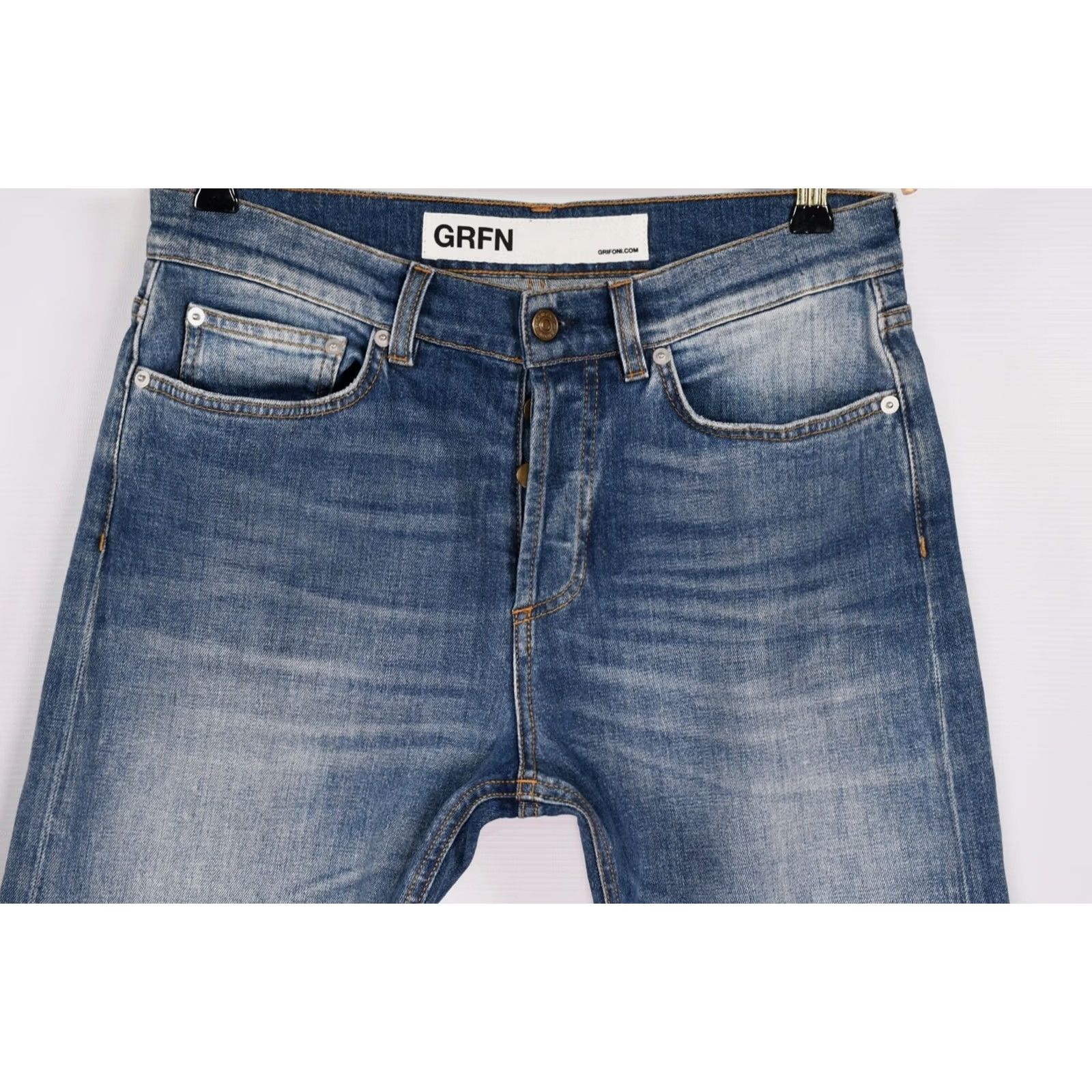 Vintage Mauro Grifoni GRFN PIER Regular Cropped Fit Jeans Men W32 Blue 98%Cotton 2%Elastane Denim Vintage No XS-XXL (adjusted for rules) Size US 32 / EU 48 - 2 Thumbnail