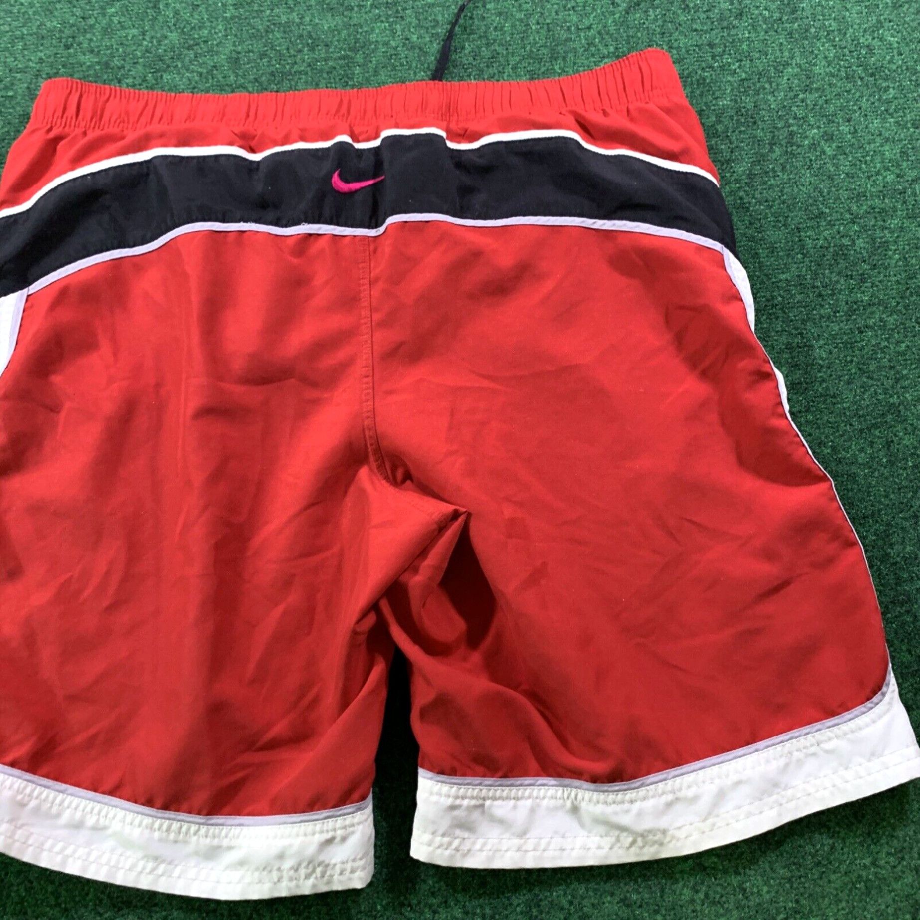 Nike Nike Mens Pull On Swim Shorts Trunks Athletic Medium Black Red Trim Size US 33 - 7 Thumbnail