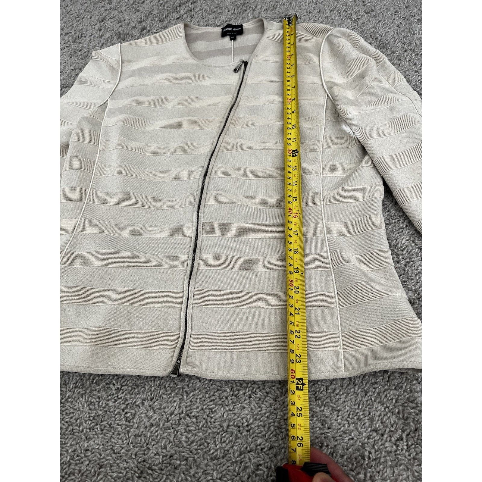 Giorgio Armani Giorgio Armani Jacket W IT 50 Beige Made In Italy Designer Size L / US 10 / IT 46 - 13 Thumbnail