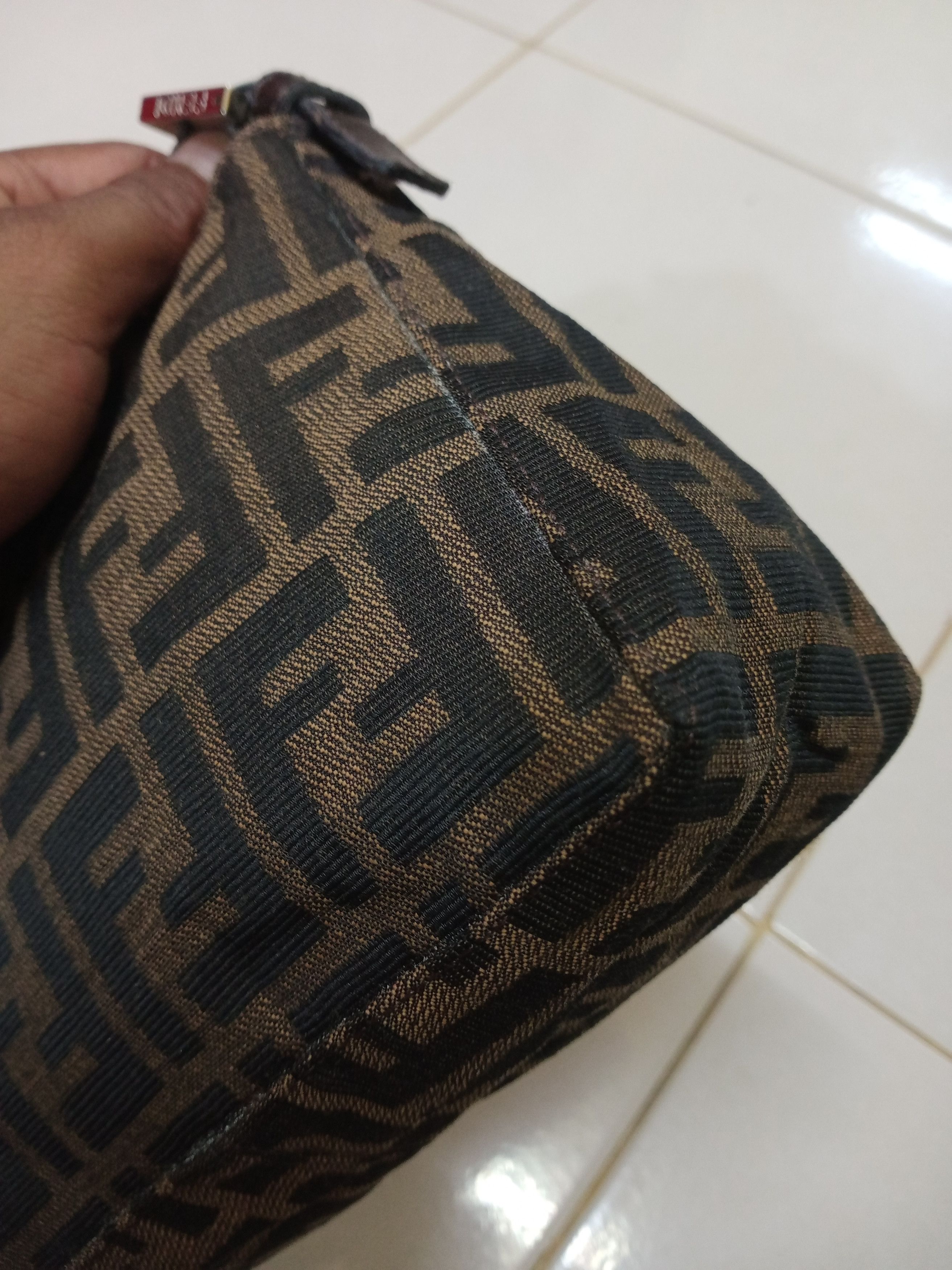 Fendi Vintage FENDI Zucca Canvas Mini Hand Bag Brown Black Size ONE SIZE - 3 Thumbnail