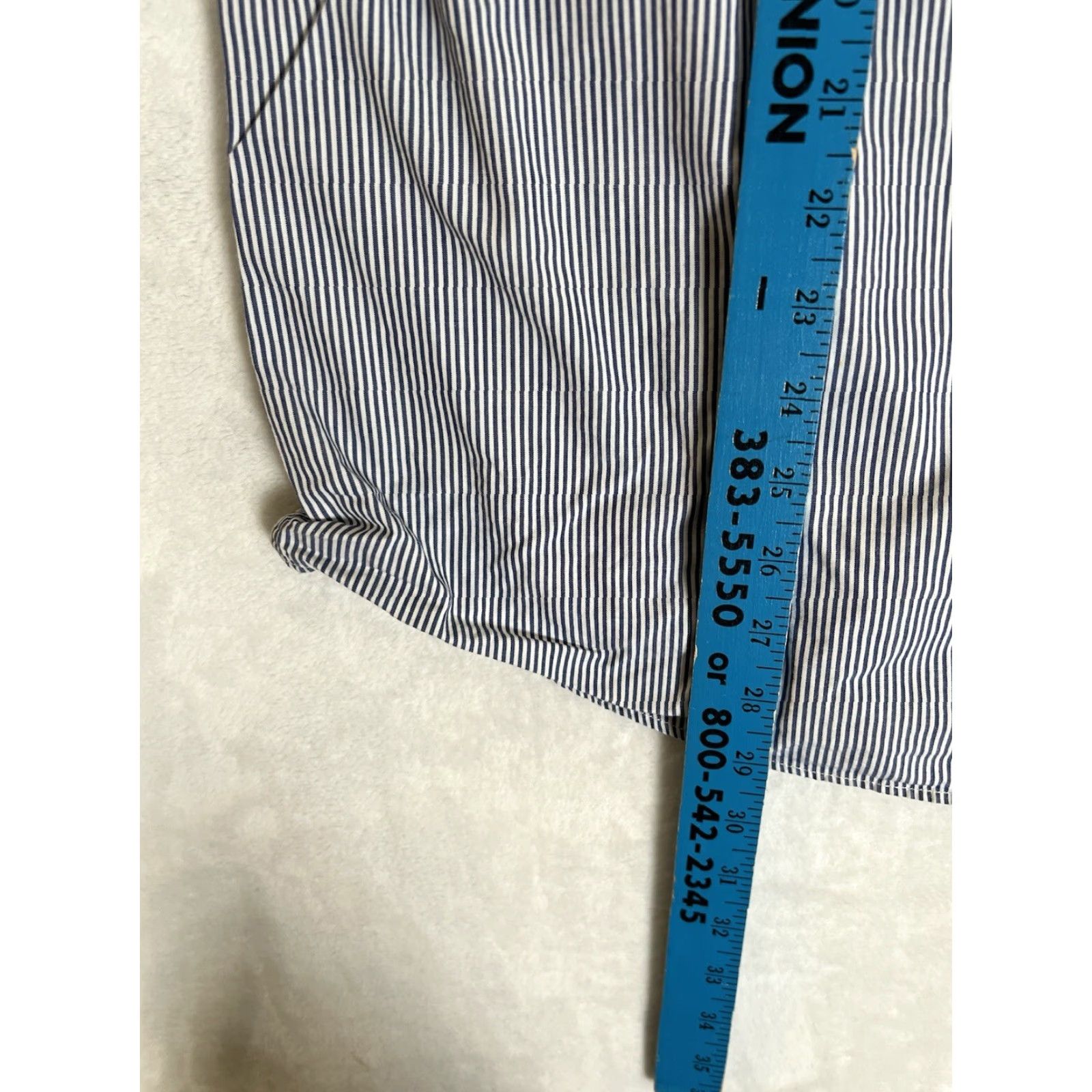 Tommy Hilfiger VINTAGE Tommy Hilfiger Button Up Long Sleeve Shirt 16.5 Crest Blue Stripe Men 90s Classic Retro Shirt Size US XL / EU 56 / 4 - 6 Thumbnail