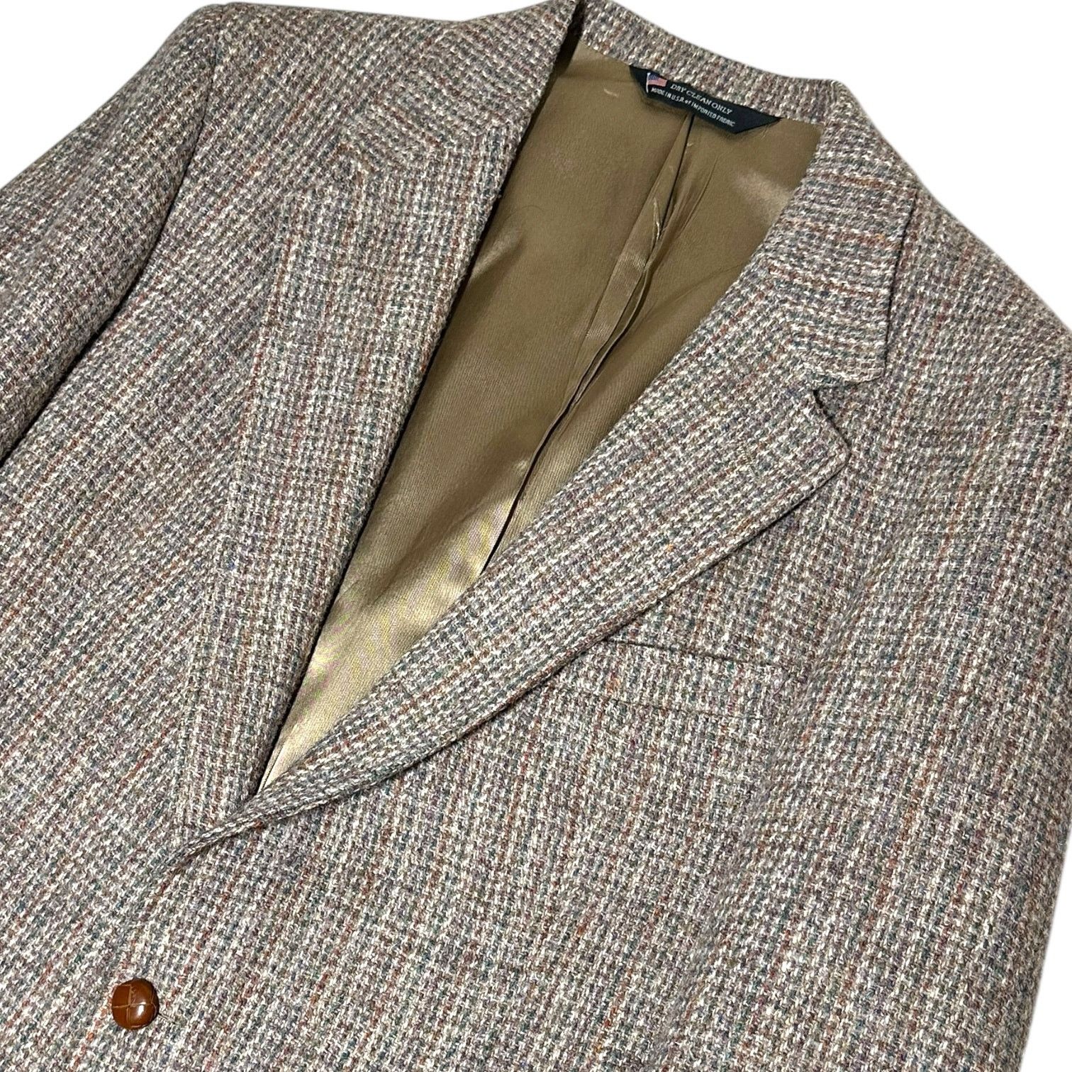 Harris Tweed Vintage John Alexander Harris Tweed 42R Brown Wool Blazer Size 42R - 6 Thumbnail