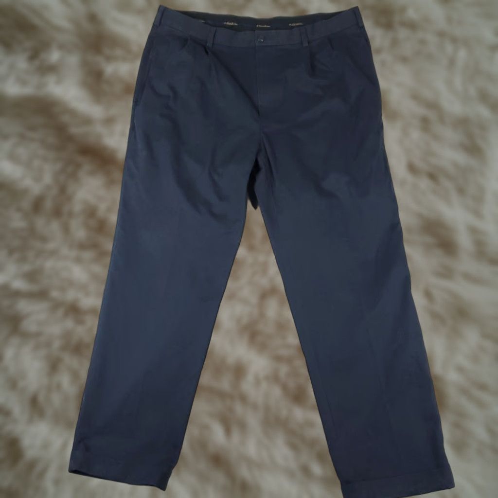 Brooks Brothers BROOKS BROTHERS PANTS Mens 40x31 Chino Regular Blue Pleated Cotton Trousers Size US 40 / EU 56 - 1 Thumbnail
