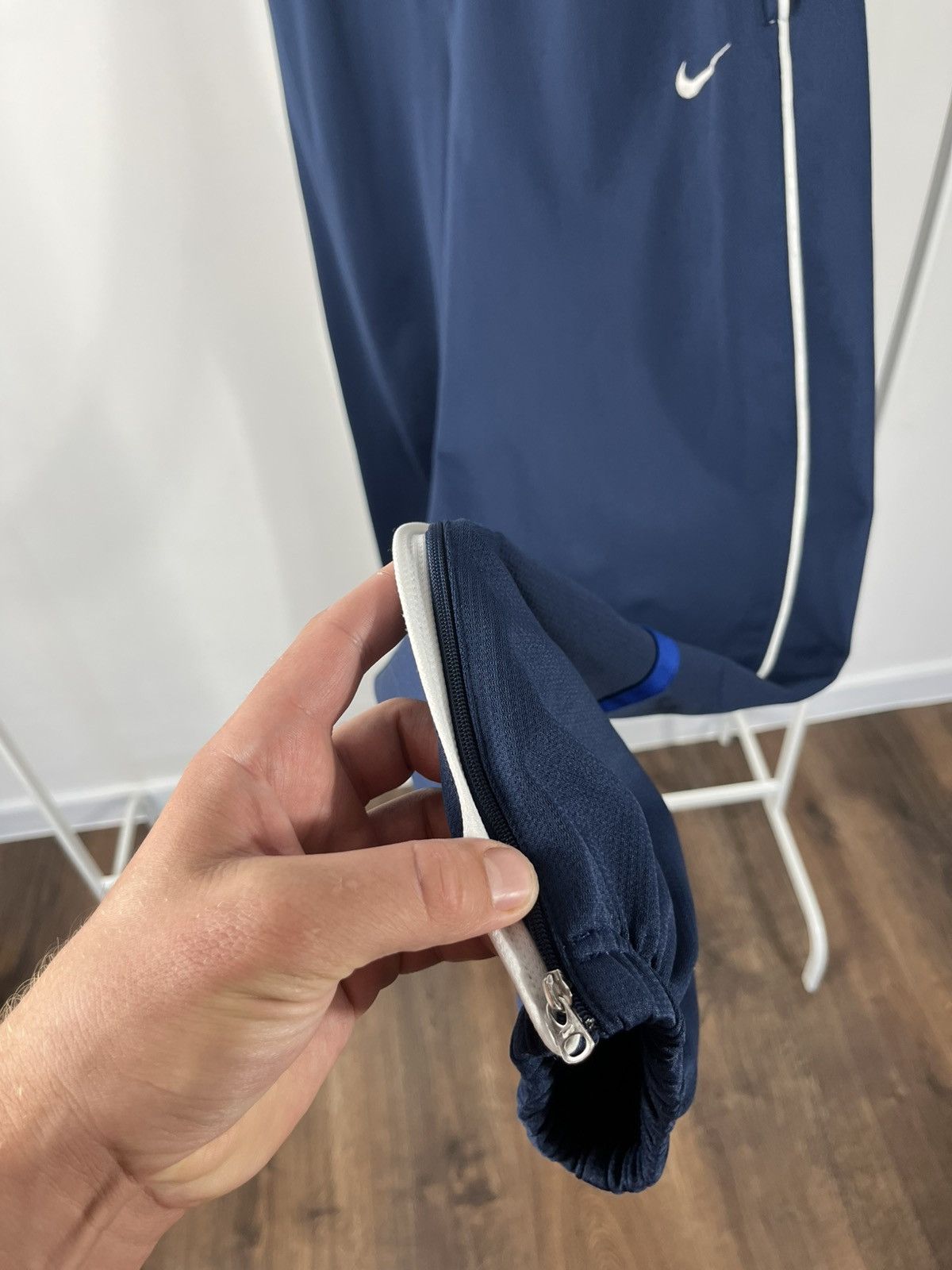 Nike Nike Track Pants Navy Blue White Side Stripe XL Size US 36 / EU 52 - 10 Thumbnail