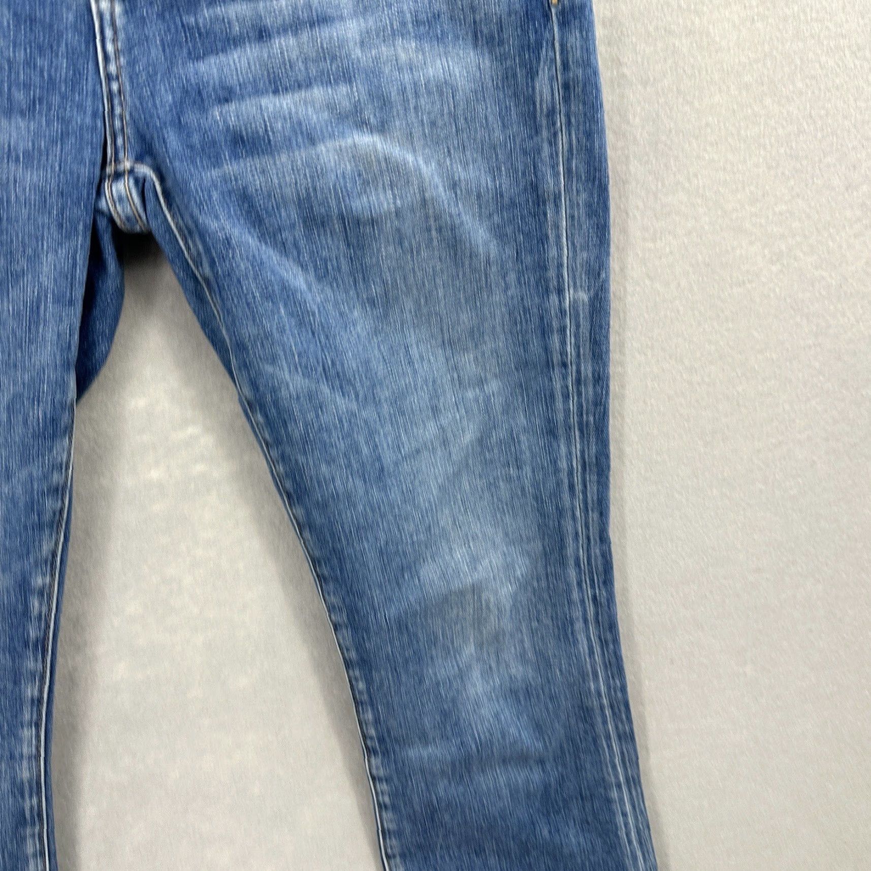Vintage Current/Elliott Jeans Women's 23 The Kick Jean Blue Medium Distressed Ankle Denim Designer Size 40" / US 18 - 5 Thumbnail