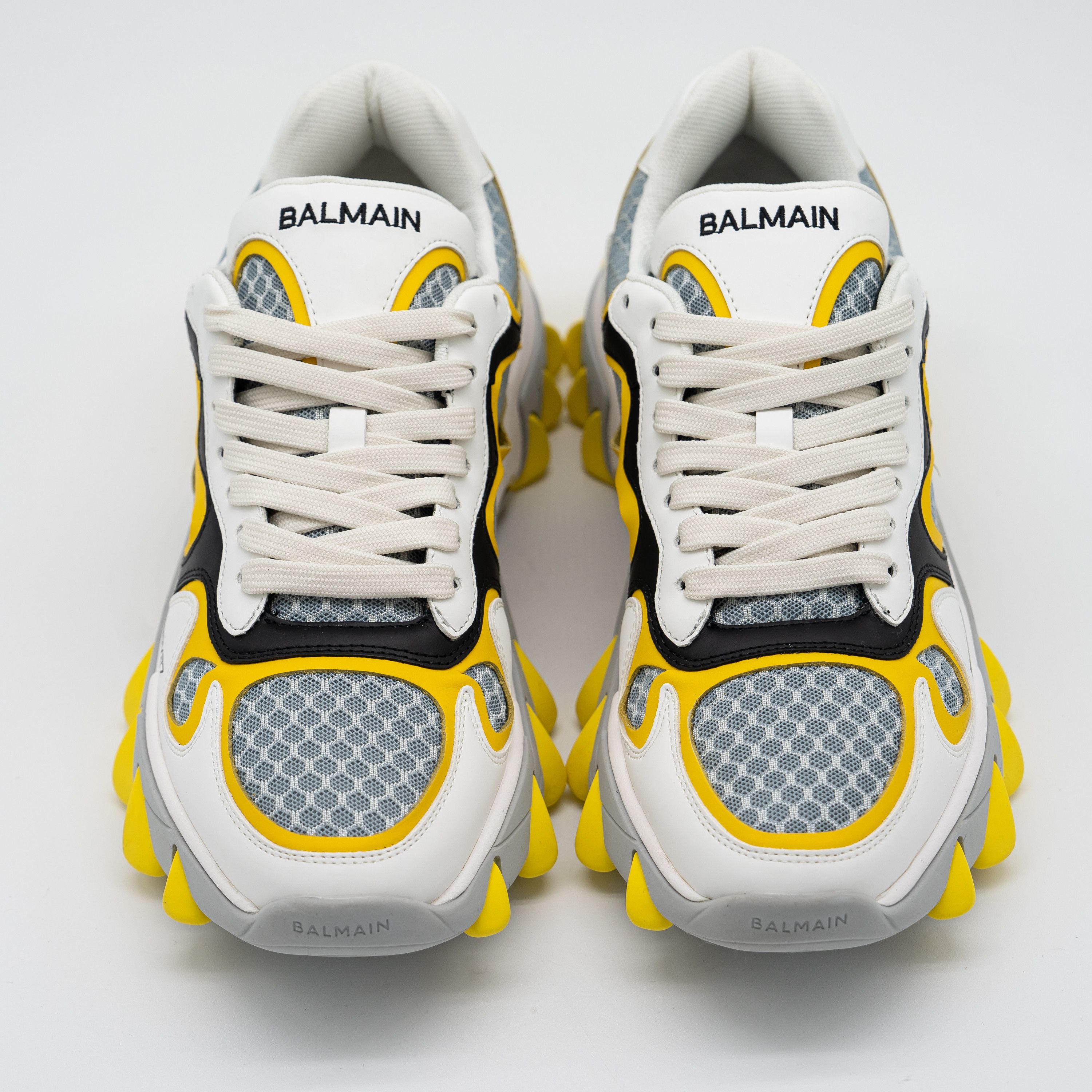 Balmain 44 11 US Balmain B-East White Black Yellow Sneakers Leather Size US 11 / EU 44 - 3 Thumbnail