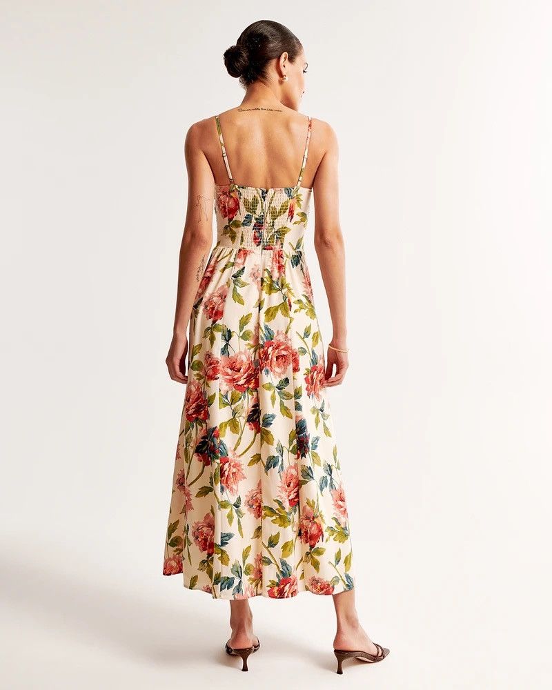 Abercrombie & Fitch Abercrombie & Fitch Emerson Crepe Smoked Back Midi Dress Size XL / US 12-14 / IT 48-50 - 3 Thumbnail