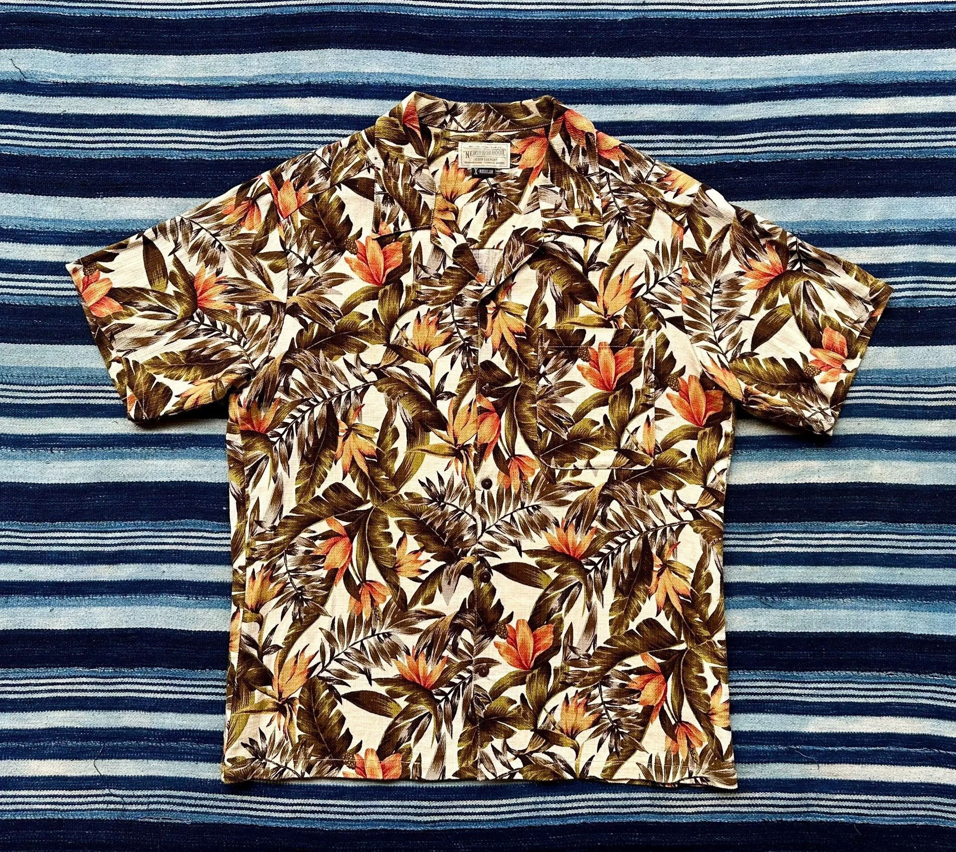 Neighborhood Tropical Leaf & Flower Print Short Sleeve Shirt Size US XL / EU 56 / 4 - 1 Thumbnail