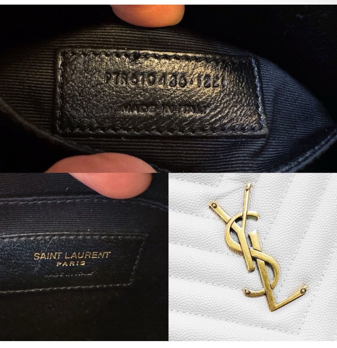Saint Laurent Paris Auth Saint Laurent New Ivory Round Chevron YSL Crossbody Bag Size ONE SIZE - 13 Thumbnail