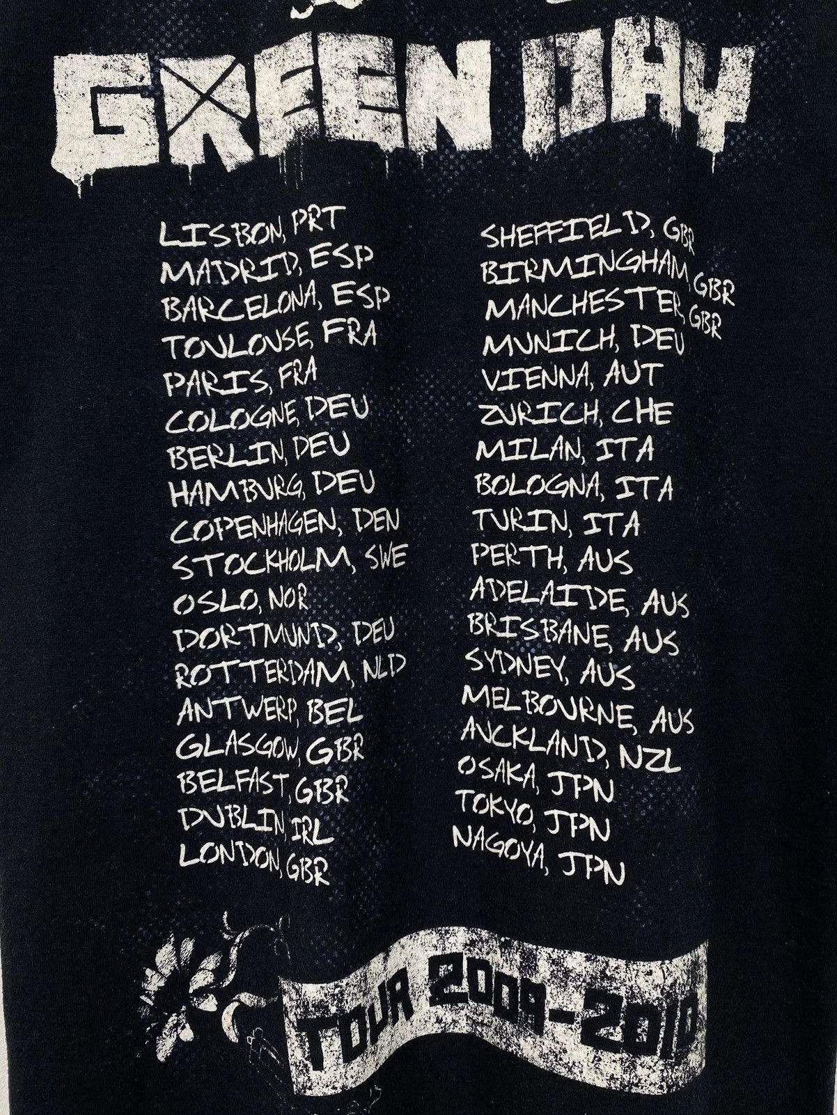 Band Tees Fruit of the Loom Green Day Rock Band Tour T-Shirt Black Top Size US S / EU 44-46 / 1 - 7 Thumbnail