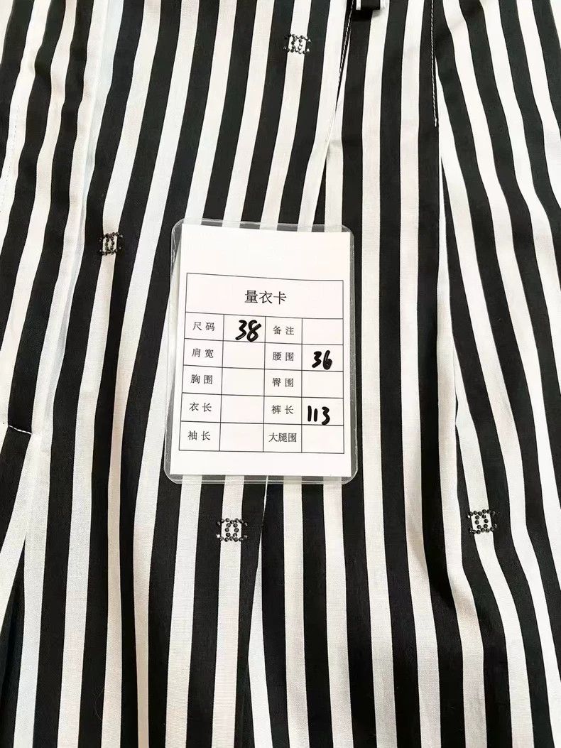 Chanel Chanel Black and white striped diamond logo casual pants Size 25" / US 0 / IT 36 - 9 Thumbnail