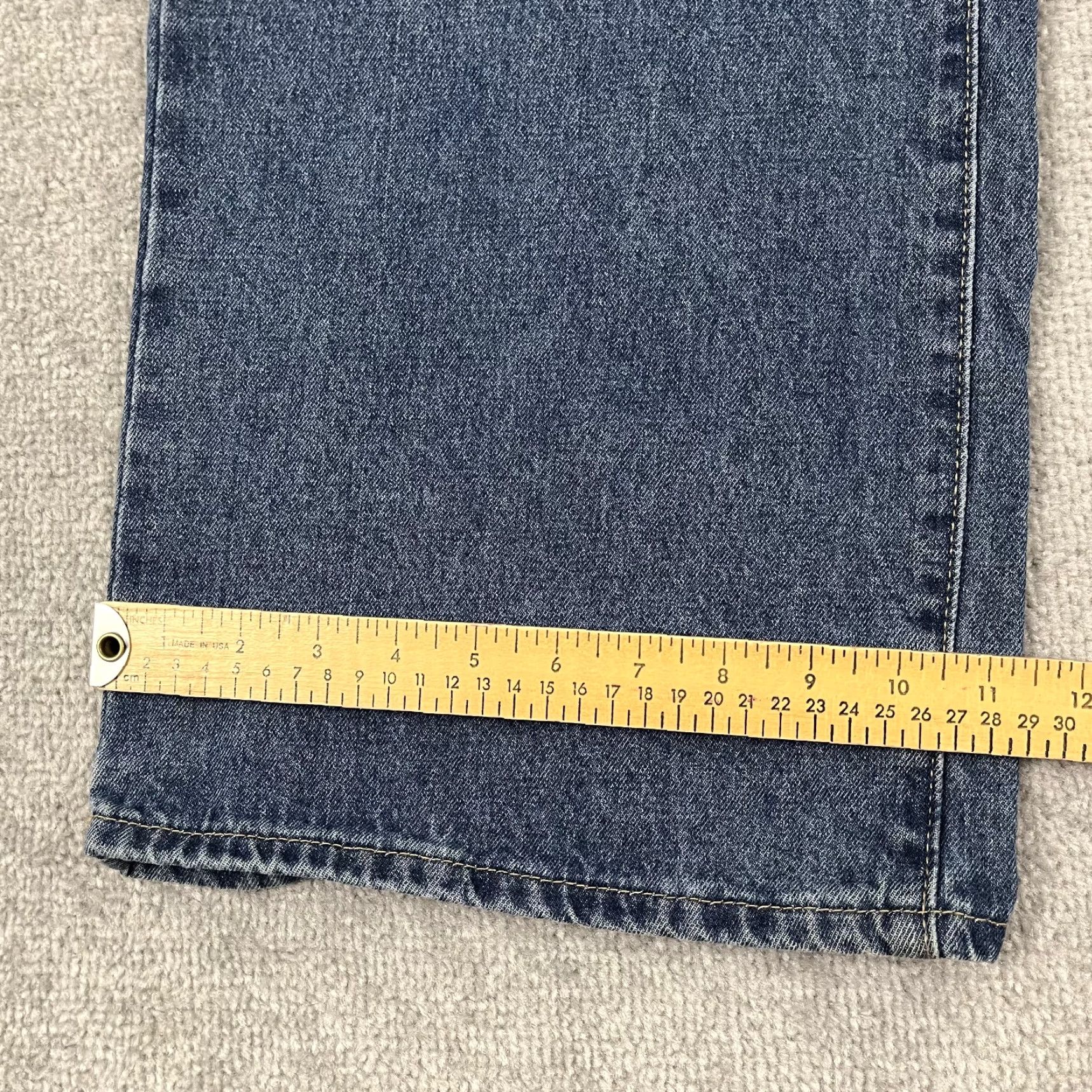 Vintage VINTAGE Edikted Wide Leg Jeans Womens Large 32x32 Blue Denim Grunge Skater Mid Rise Y2K Size 36" / US 14 / IT 50 - 6 Thumbnail