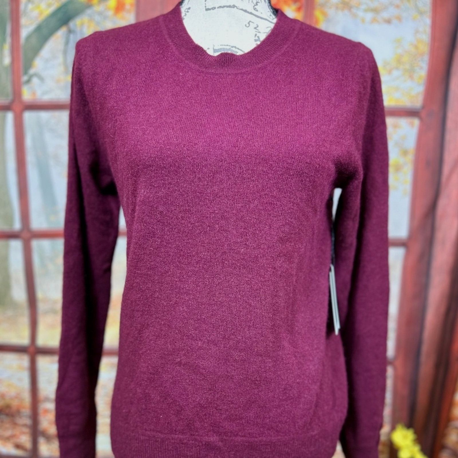 NAADAM Naadam Luxe Cashmere Crewneck Sweater Merlot size S Size S / US 4 / IT 40 - 2 Thumbnail