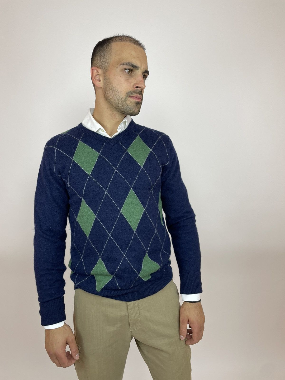 Vintage DEER ISLAND Wool sweater V-Neck Mens old money size M Size US M / EU 48-50 / 2 - 6 Thumbnail
