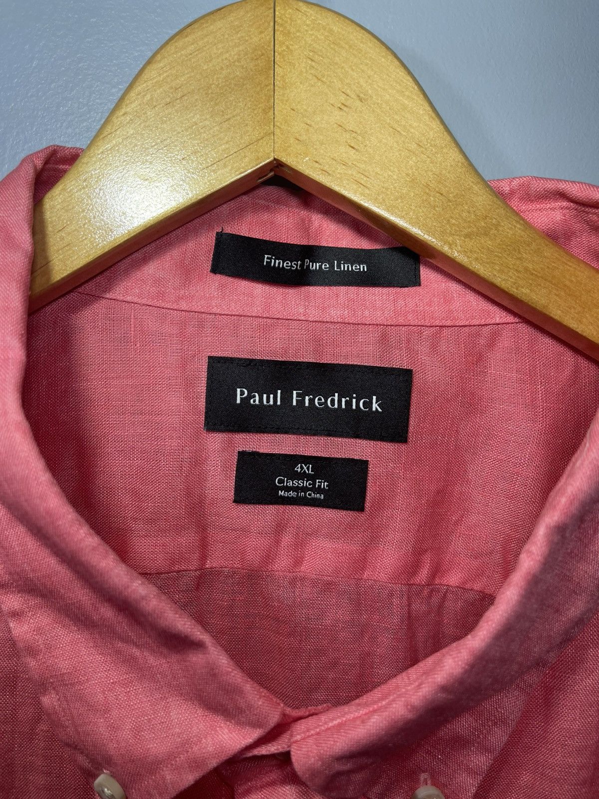 Paul Fredrick Paul Fredrick Linen Shirt Men’s 4XL Pink Button down classic Size US XXL / EU 58 / 5 - 3 Thumbnail