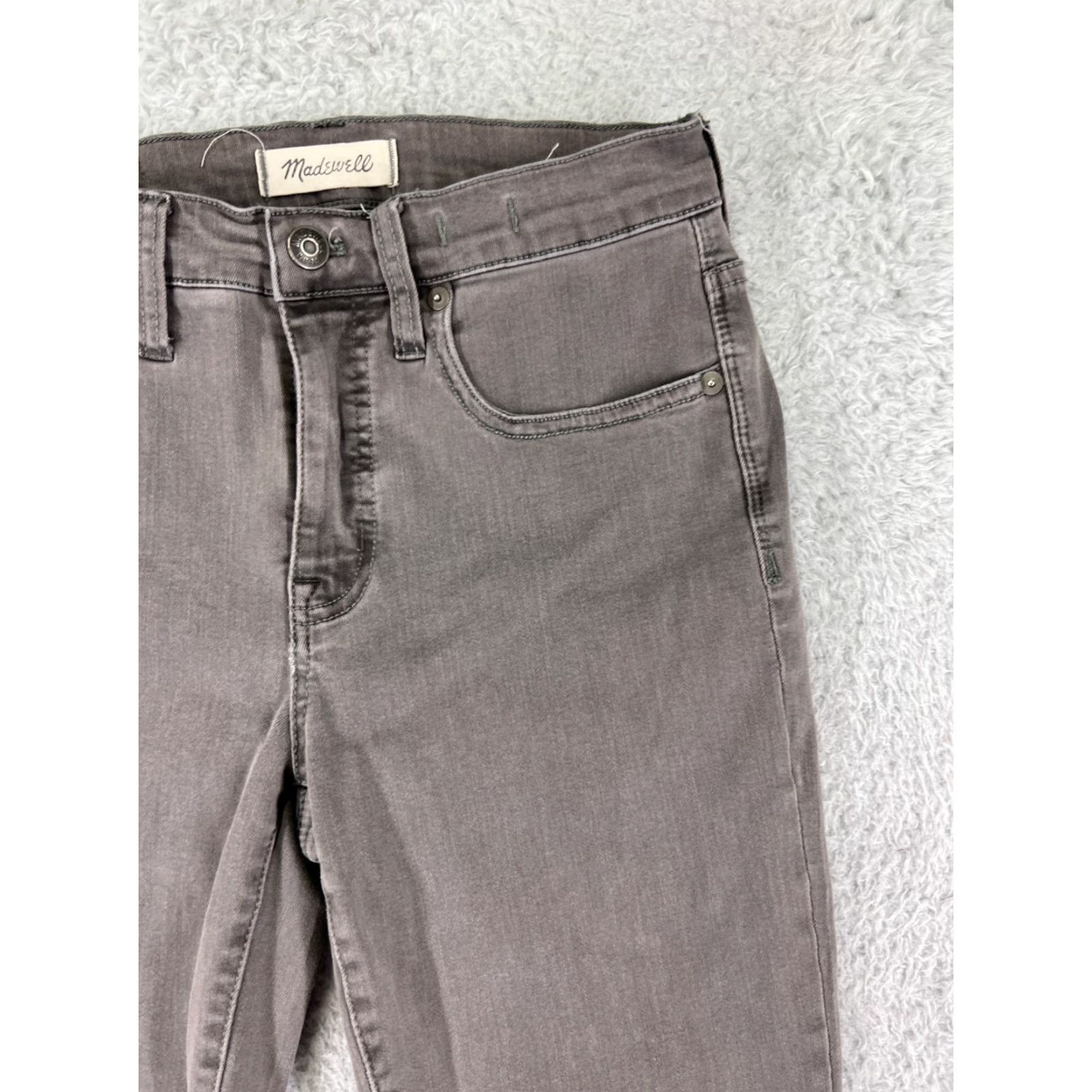Madewell Madewell Jeans Womens 26 Gray Denim Skinny Raw Hem Cotton Blend Stretch Size 26" / US 2 / IT 38 - 6 Thumbnail